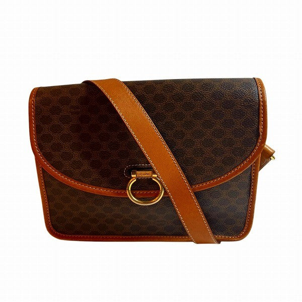 Celine Macadam Pattern Shoulder Bag - Brown, PVC x Leather