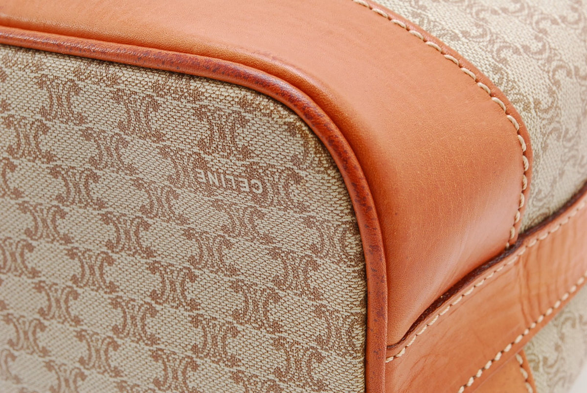 Celine Macadam Shoulder Bag - Beige, Canvas and Leather- מגיע עם הארנק!