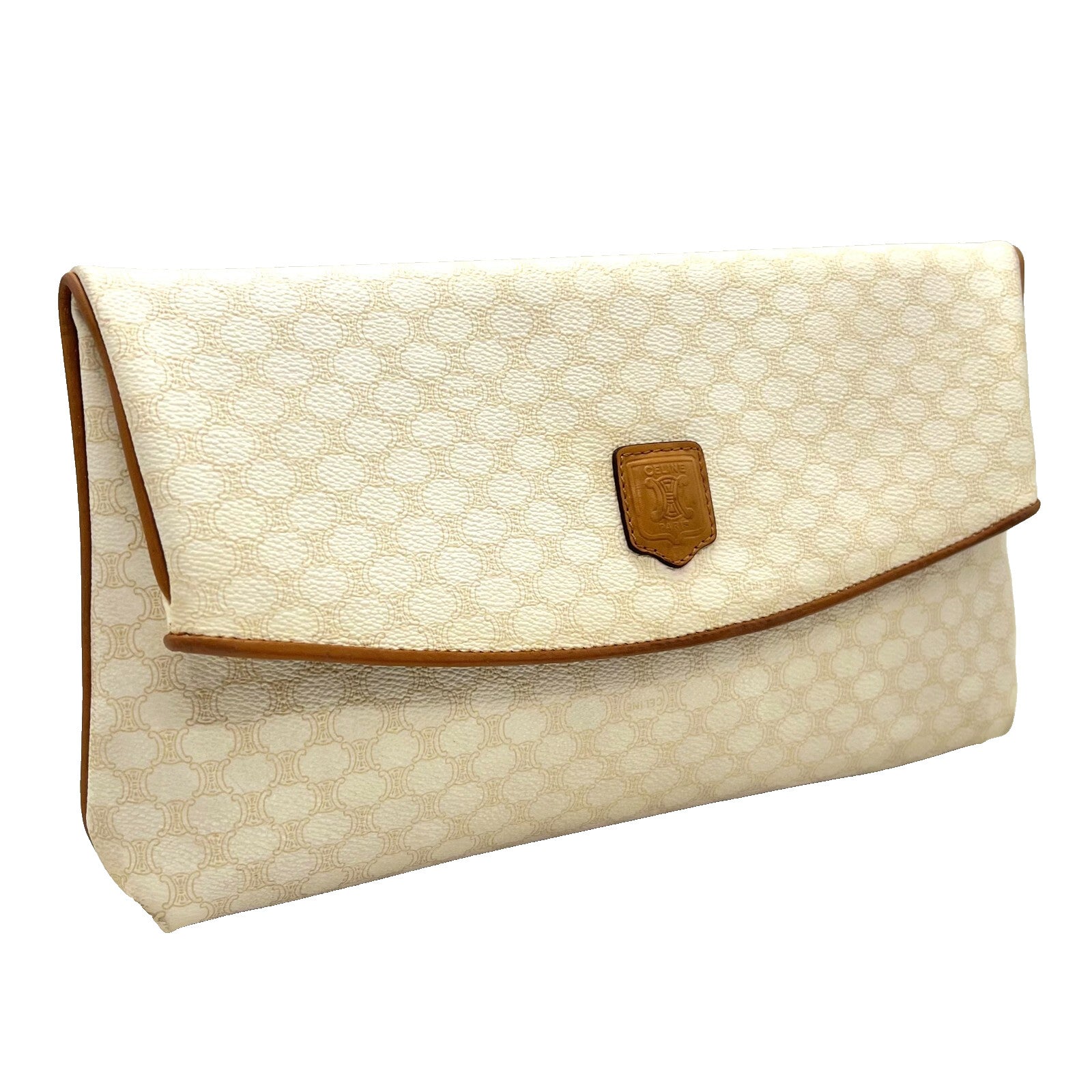 Celine Macadam Clutch - Ivory, Leather