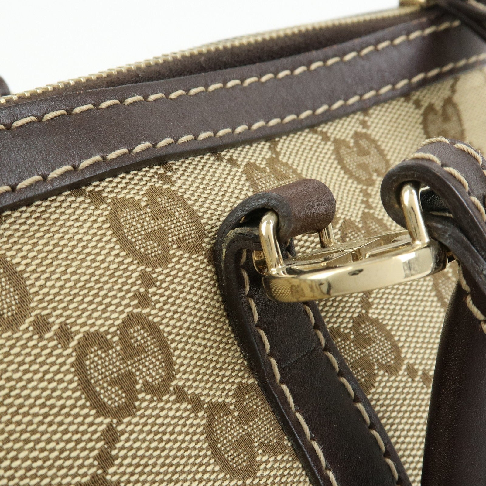 GUCCI Interlocking G Lovely Heart Canvas Tote Bag Beige