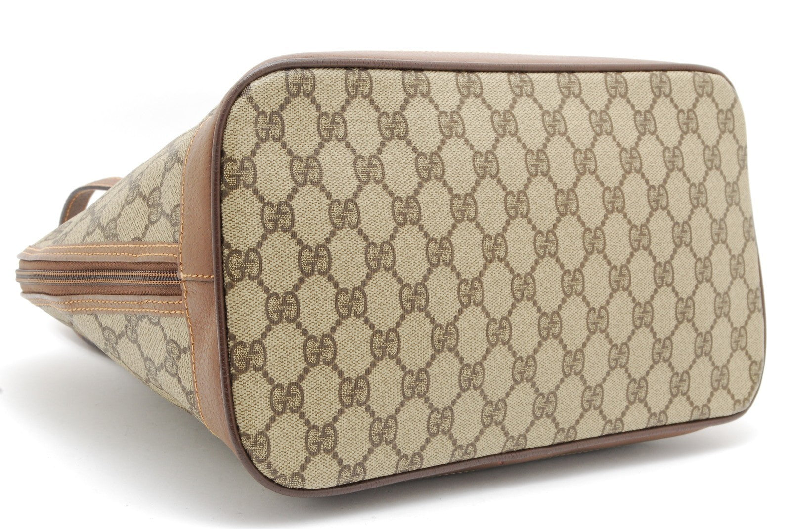 Gucci GG Supreme Hand Tote Bag - Beige Brown, PVC Leather