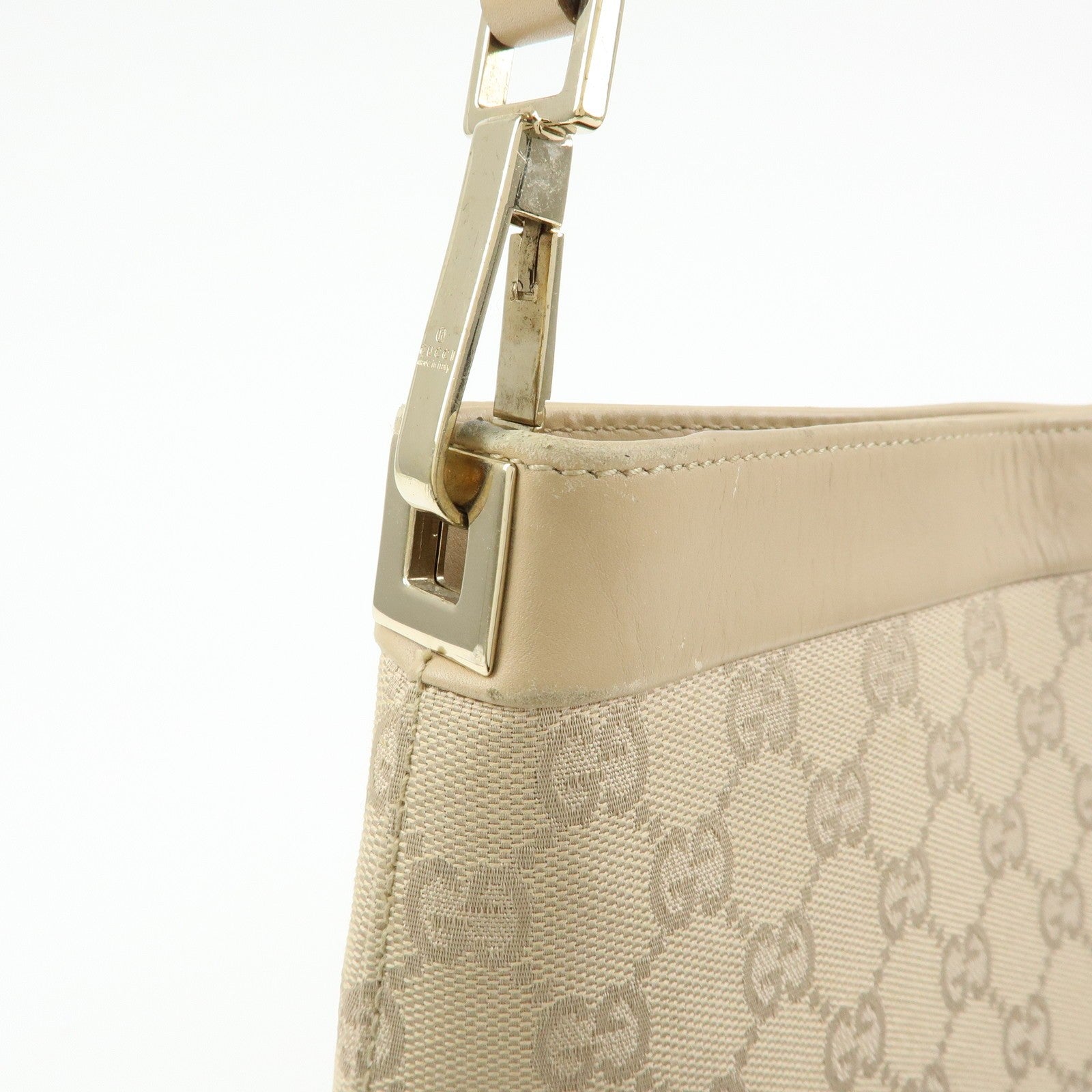 Gucci Shoulder Hand Bag - Beige, GG Canvas, Leather