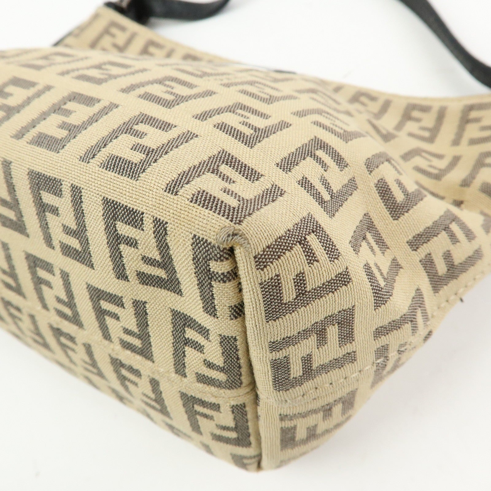 Fendi Hand Bag - Beige Black, Canvas Leather
