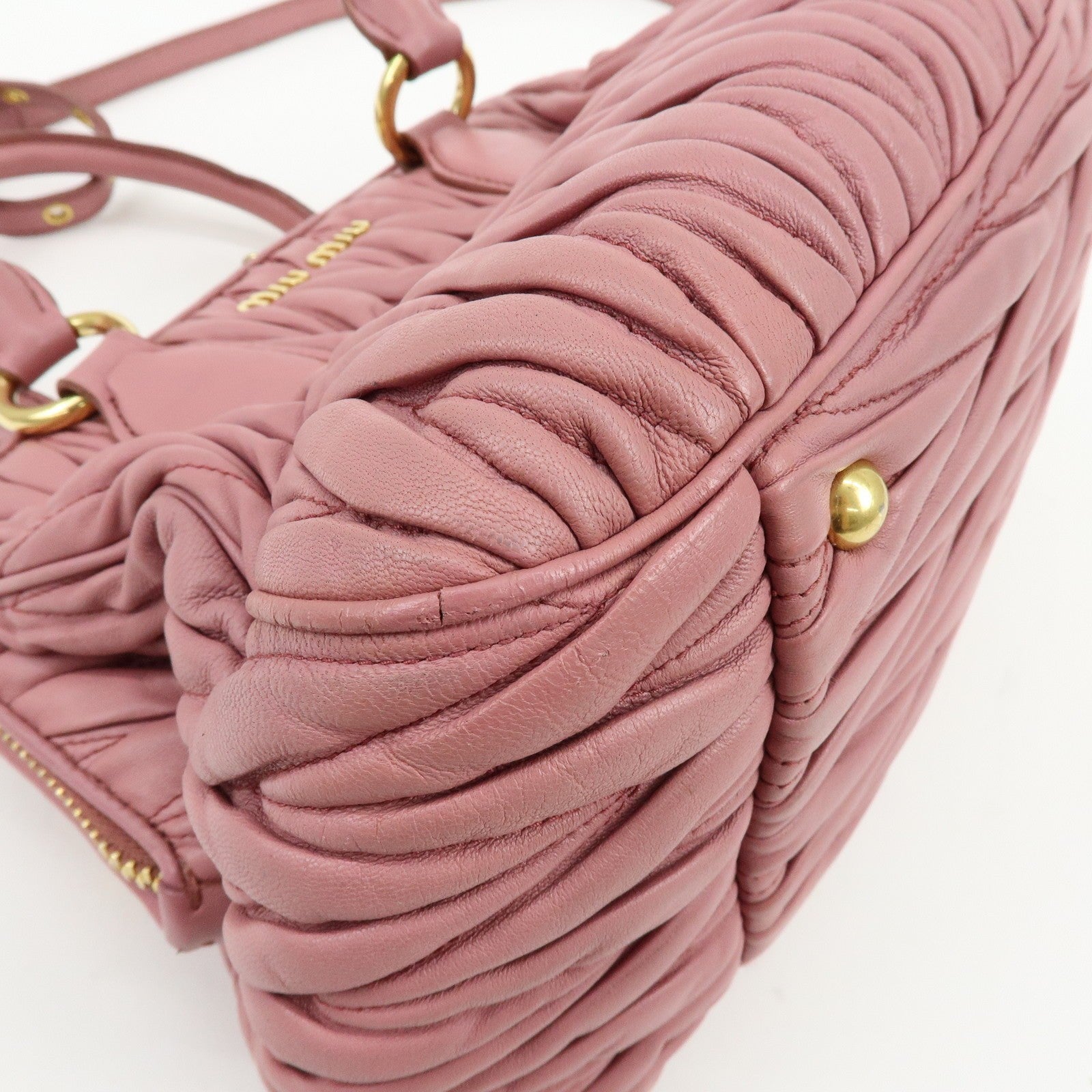 Miu Miu Matelasse 2Way Hand Bag - Pink, Nappa Leather