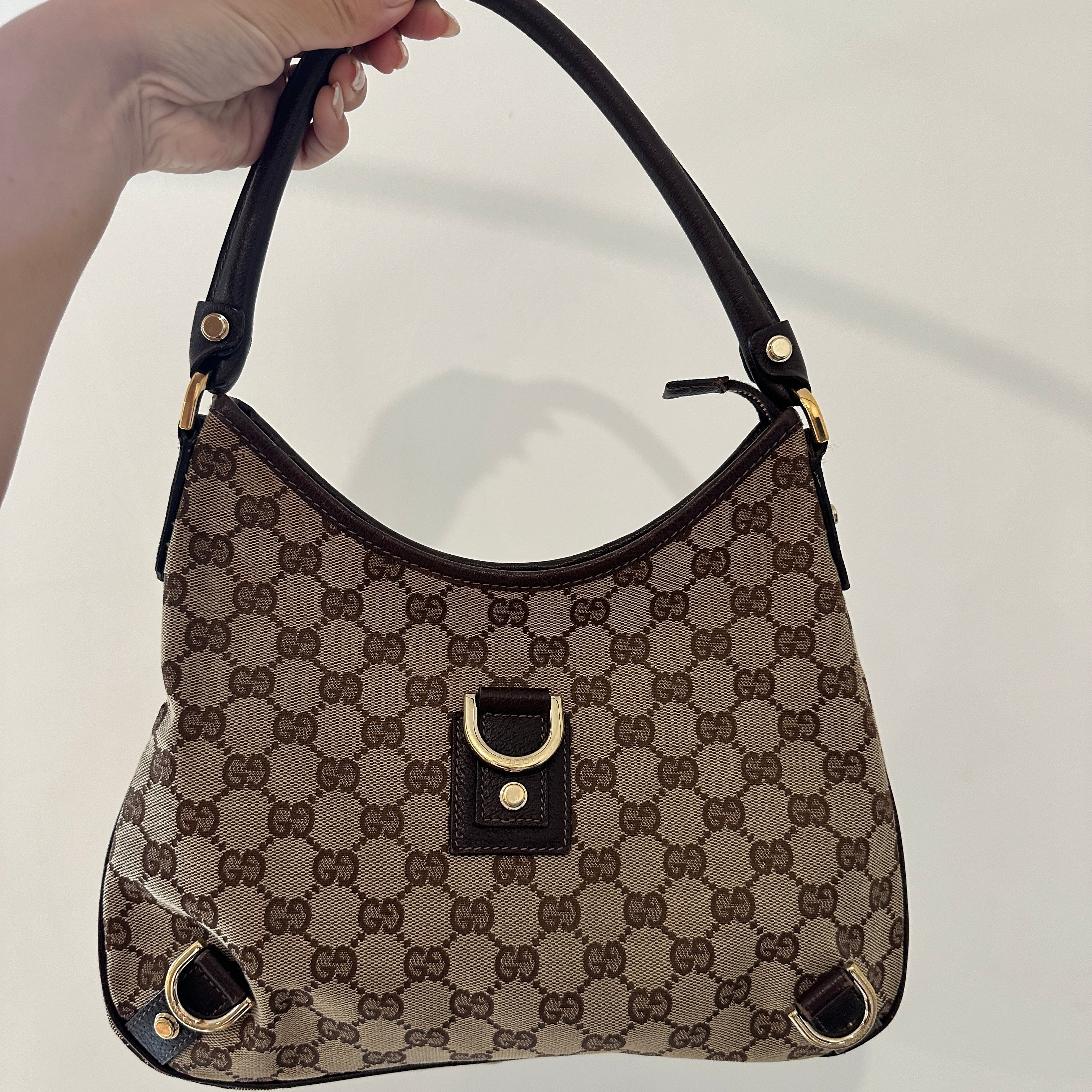 GG Monogram Abbey D-Ring Hobo Small Shoulder Bag