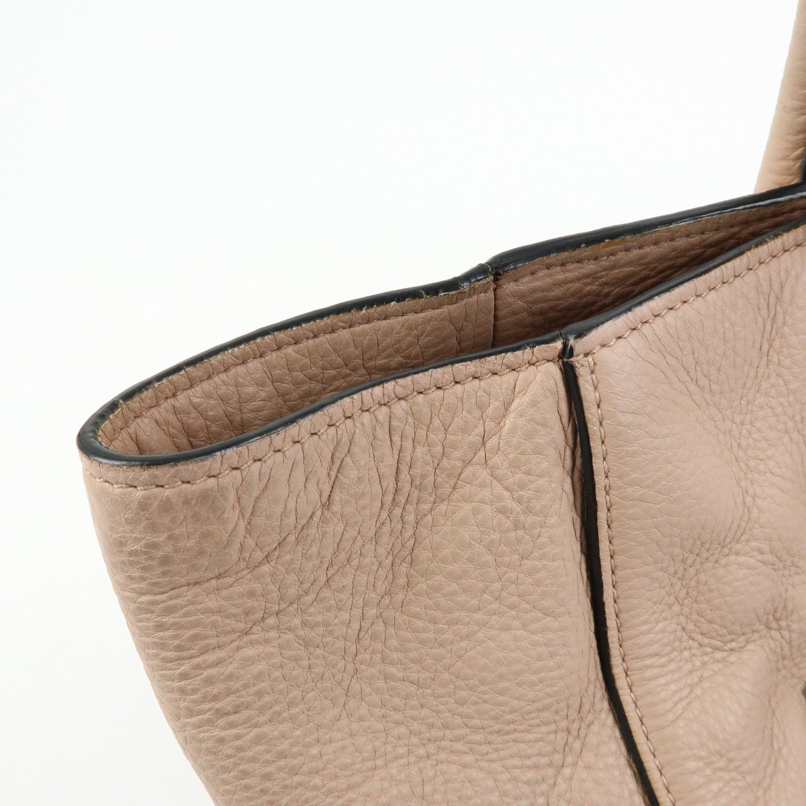 Prada Triangle Logo Tote Bag - Pink Beige, Leather