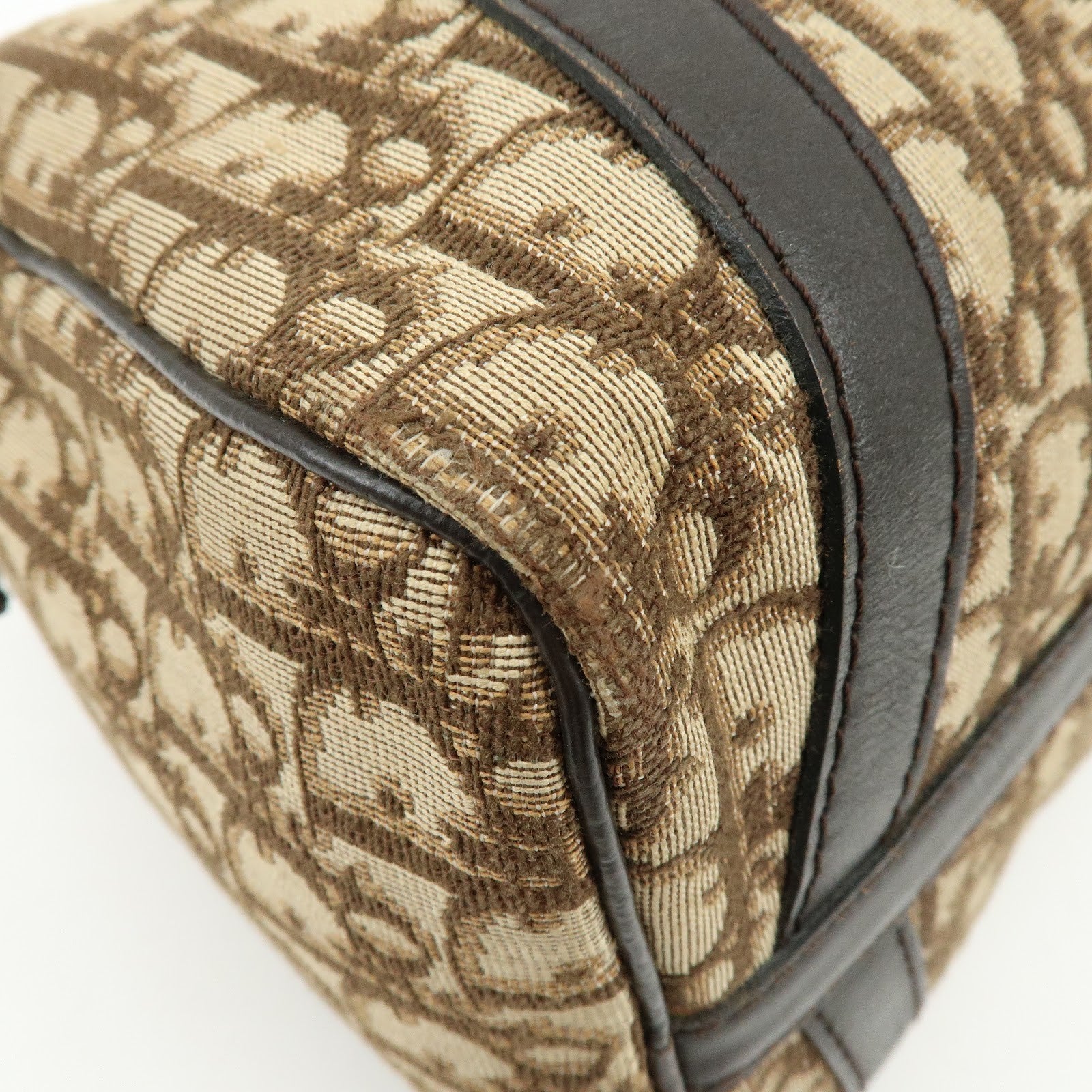 Christian Dior Trotter Jacquard Boston Bag - Brown, Jacquard Canvas and Leather