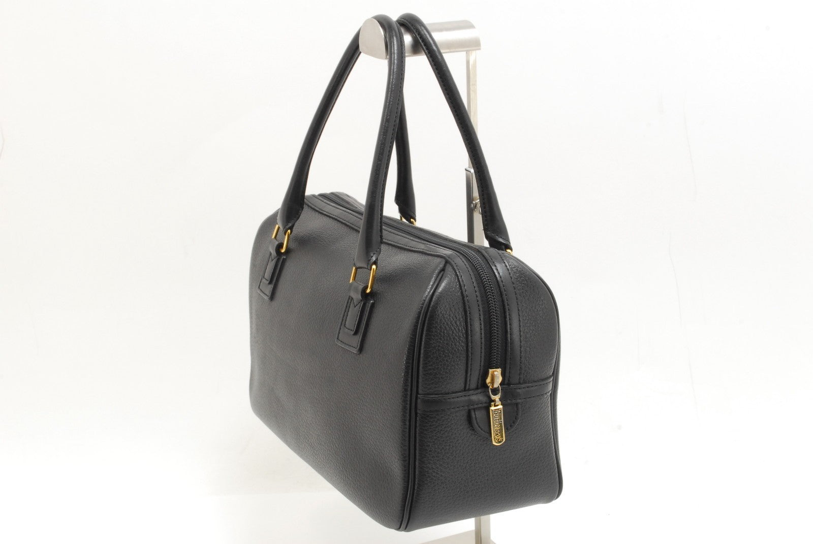 Burberry Nova Check Hand Boston Bag - Black, Leather