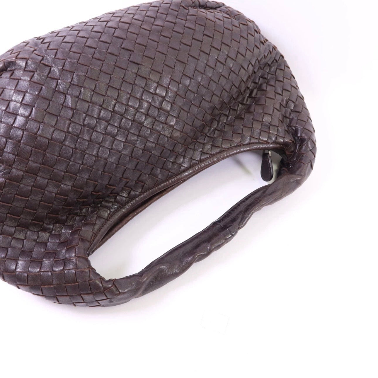 BOTTEGA VENETA BV Hobo Bag Handbag Lambskin Leather Brown