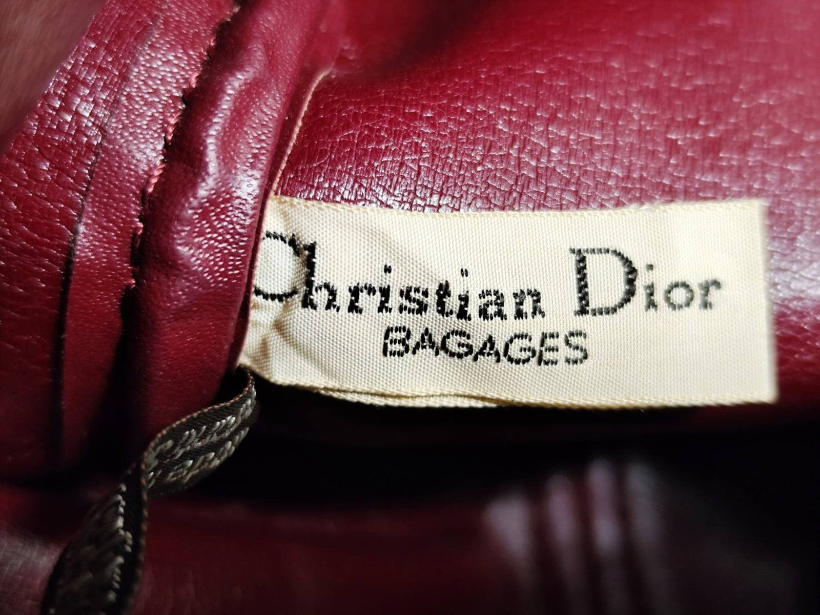 Christian Dior Trotter Boston Handbag - Red Bordeaux, Canvas