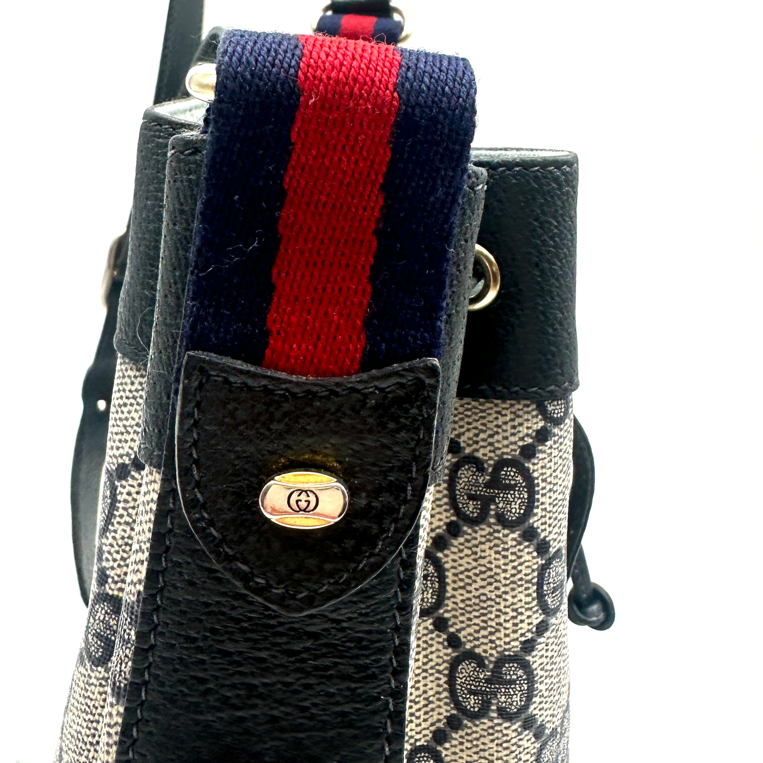 Bucket Bag Sherry Line PVC Leather Navy