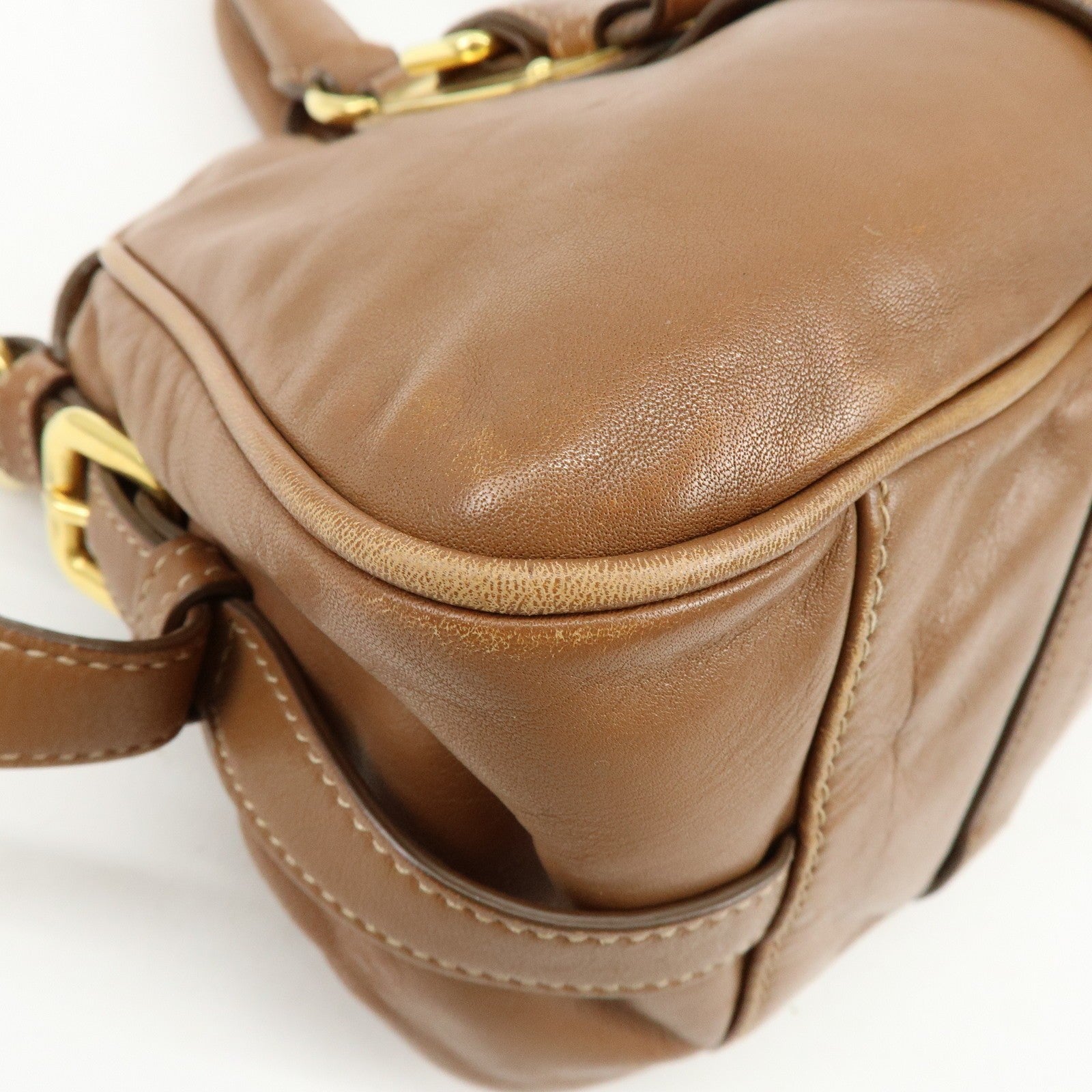 Prada 2Way Bag Handbag - Brown, Leather