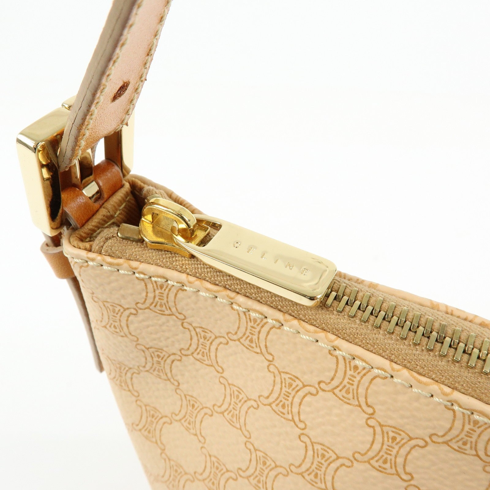 Celine Macadam Hand Bag - Beige, PVC Leather 