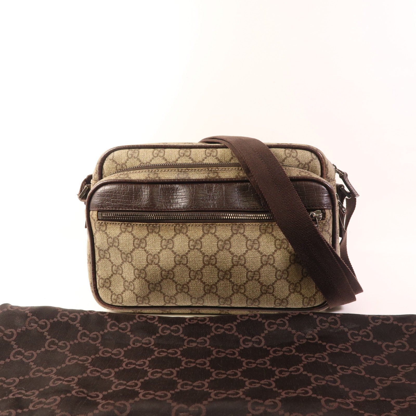 Gucci GG SHW Shoulder Bag - Brown, PVC Coated Canvas