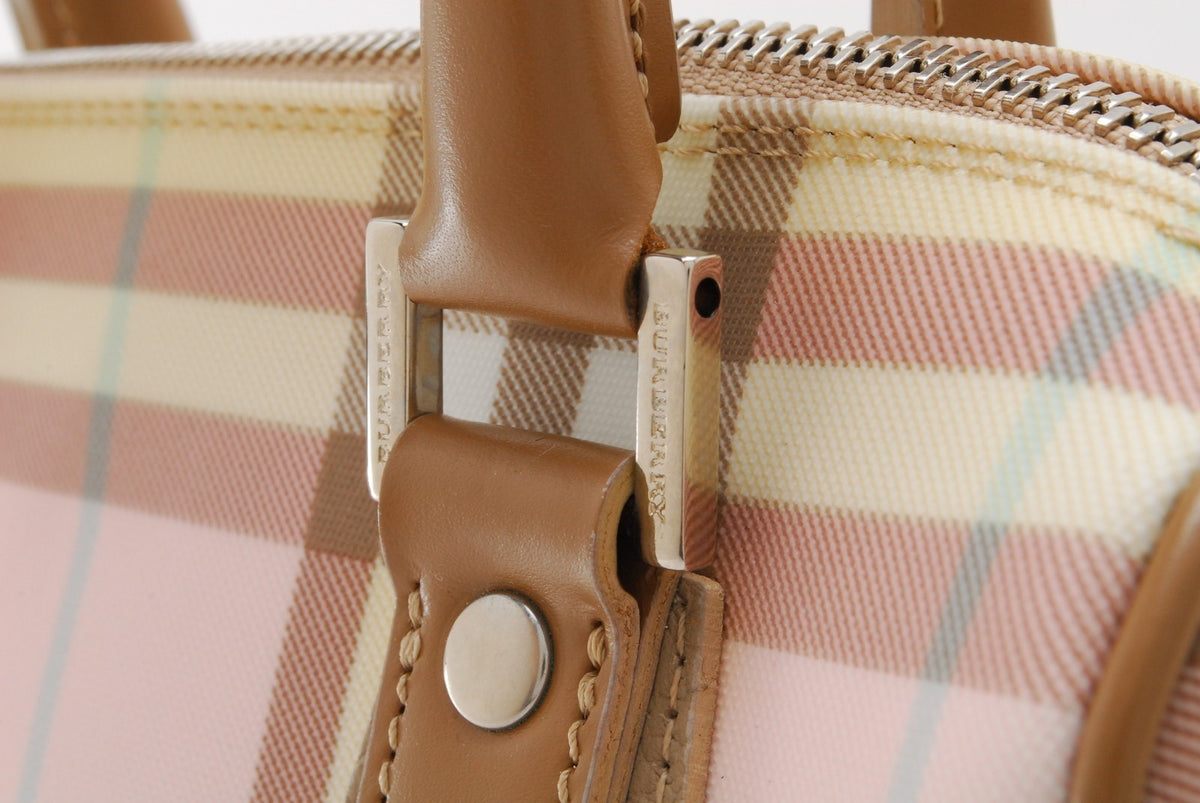 Burberry Nova Mini Boston Handbag - Red, Patent Leather