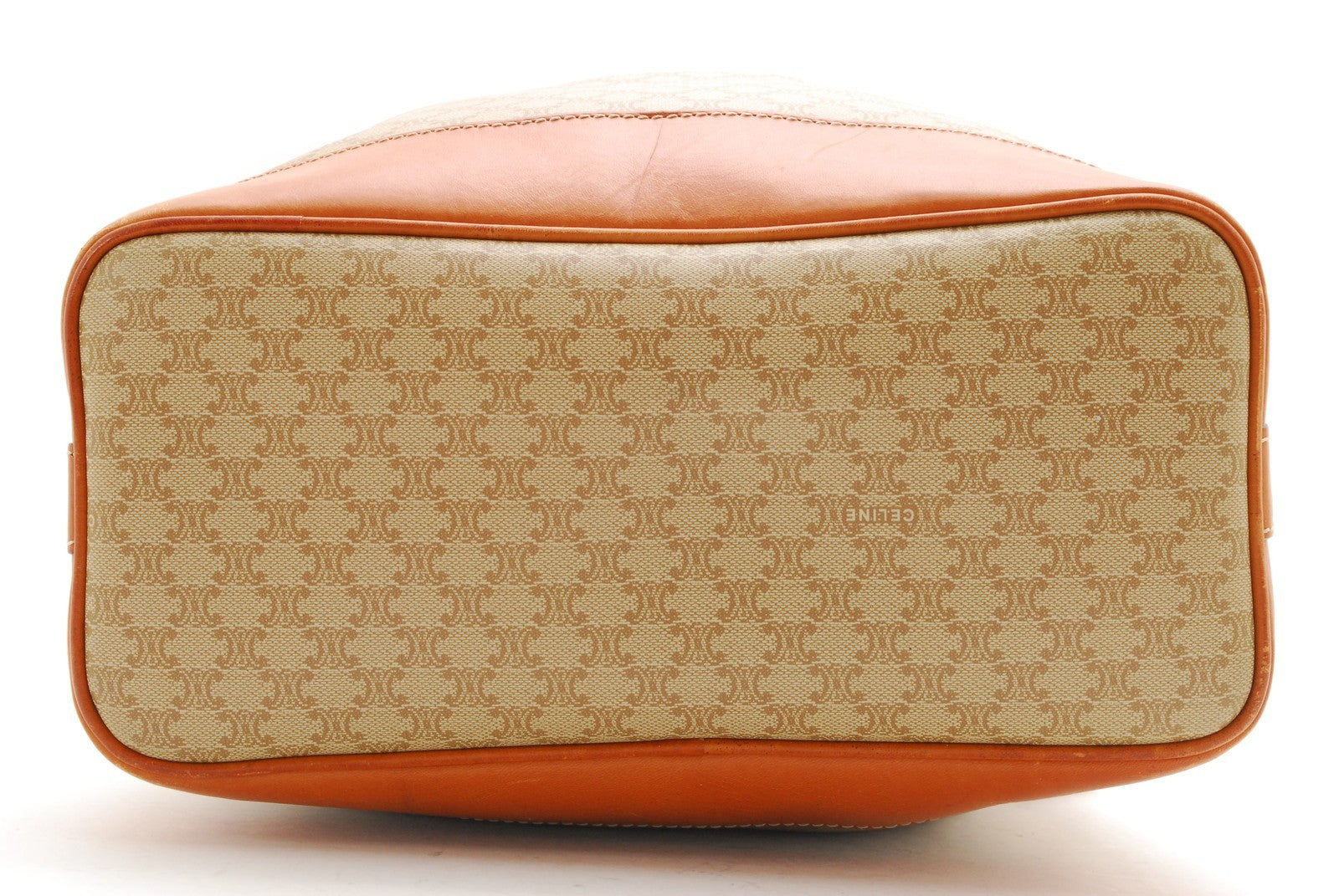 Celine Macadam Drawstring Shoulder Bag - Beige, PVC 