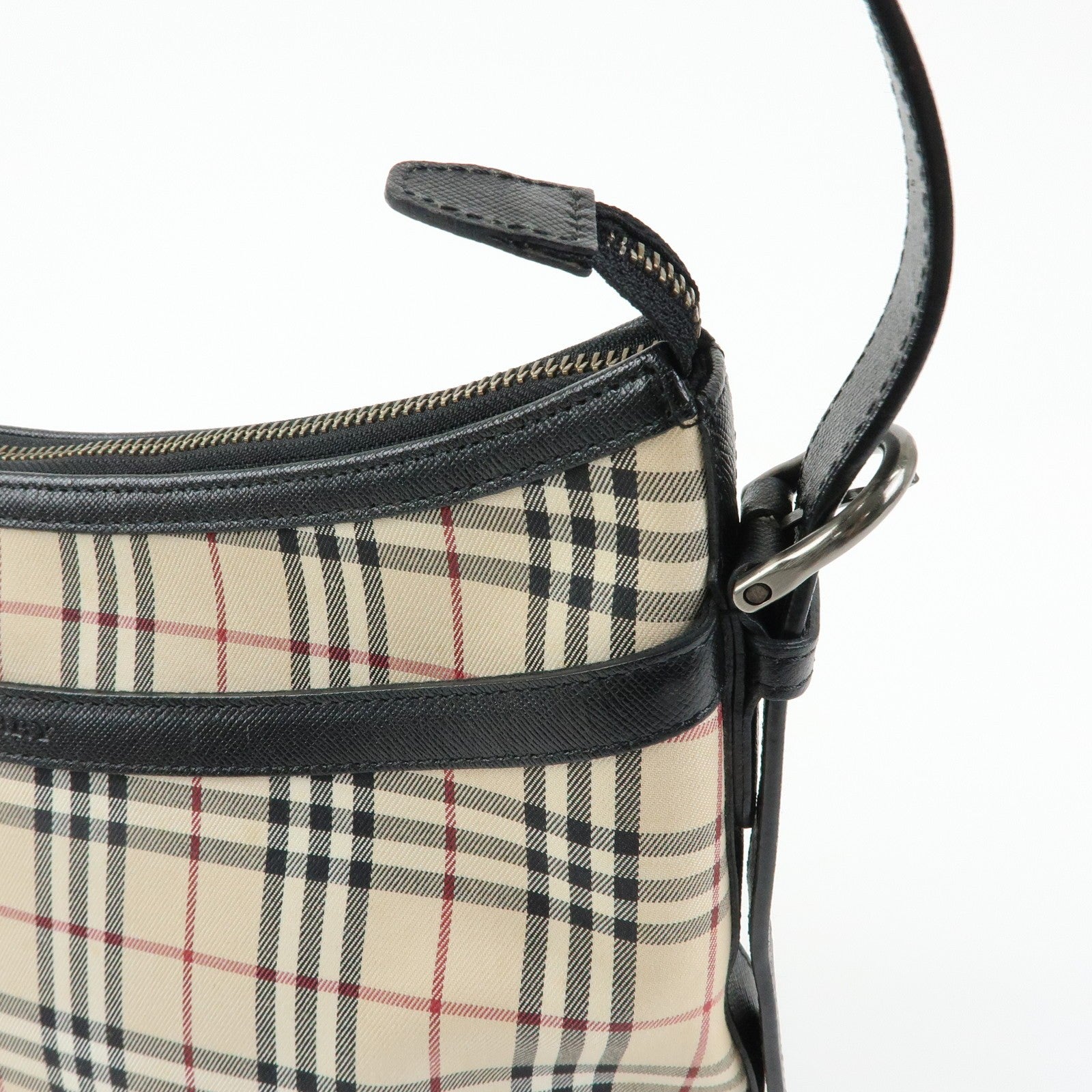 Burberry Nova Plaid Shoulder Bag - Beige, Canvas Leather
