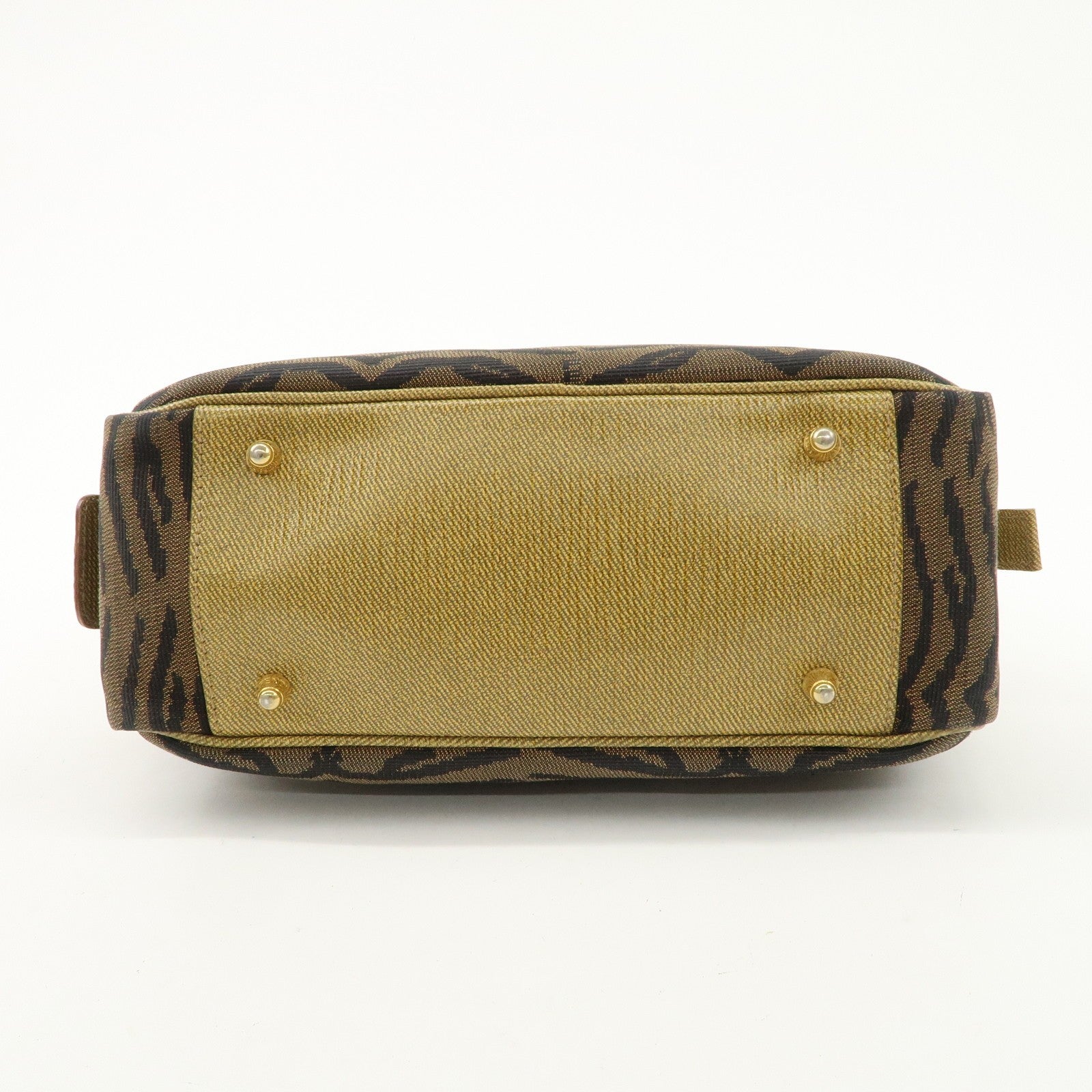 Fendi 2Way Hand Bag - Zebra Print Black Brown, Leather Canvas