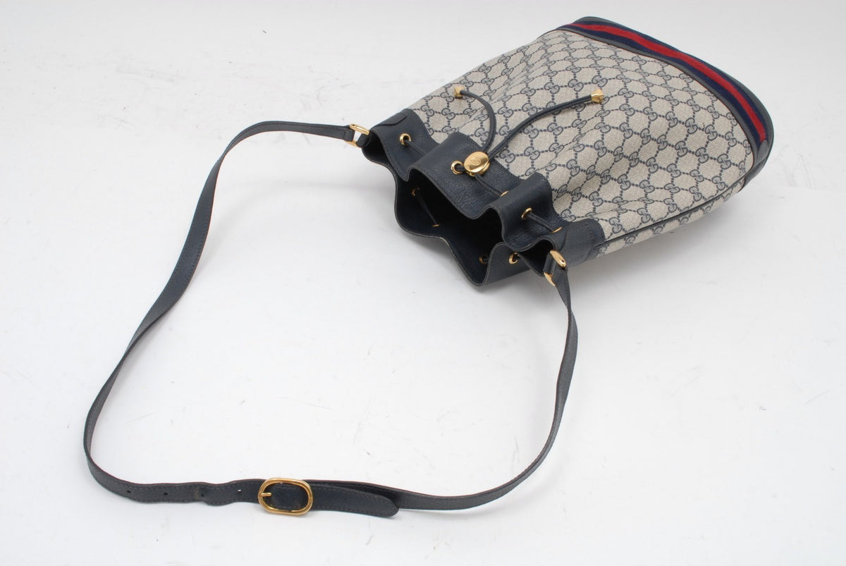 Gucci Sherry Line Shoulder Bag - Navy, PVC Leather