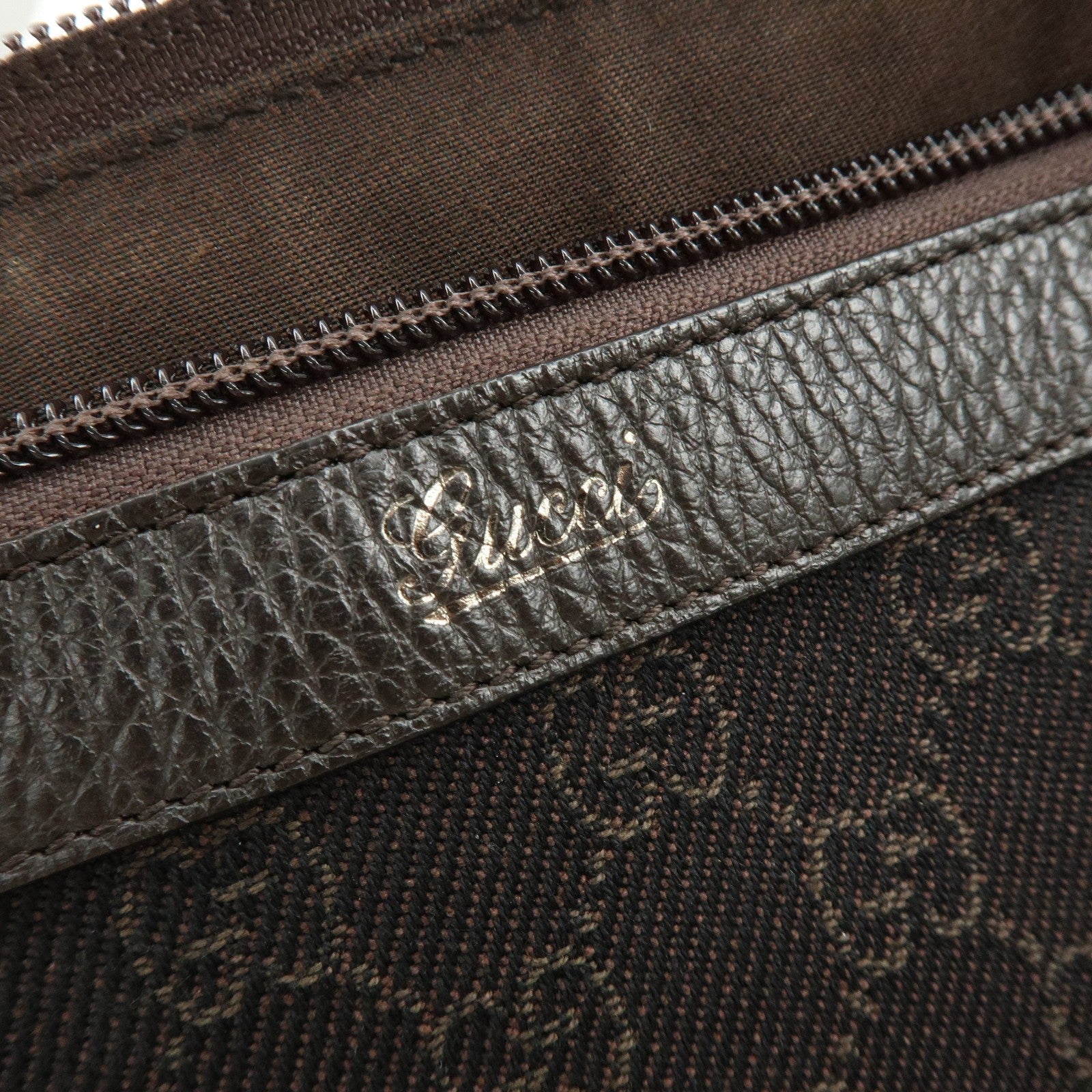 Gucci Abbey Tote Bag - Dark Brown, Denim, Leather