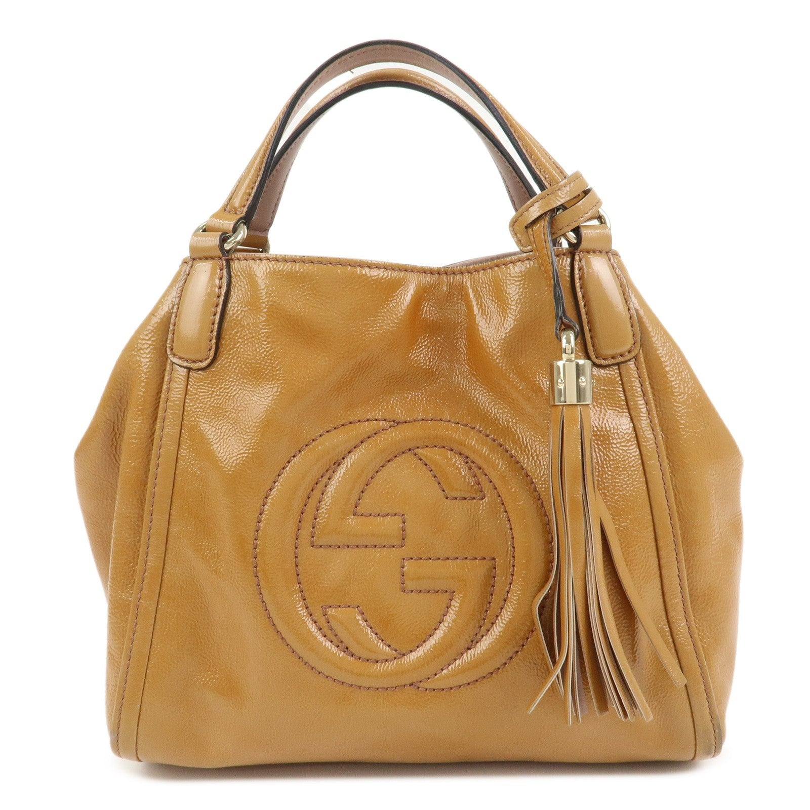 Gucci Soho Interlocking G 2Way Bag - Brown, Patent Leather