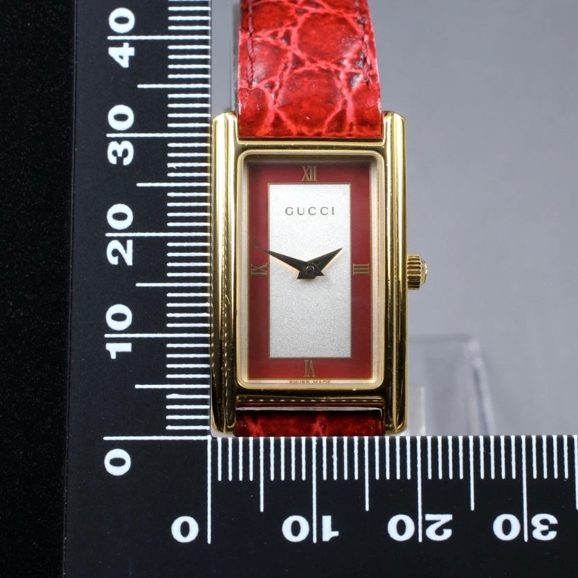 Vintage GUCCI 2600L 19mm Red Gold Quartz Women's Watch