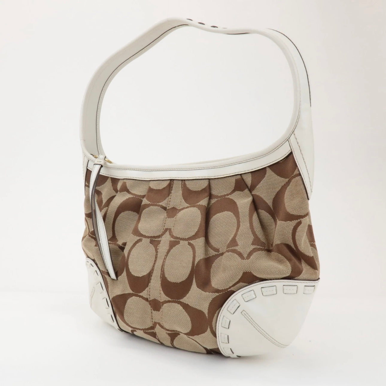 COACH Signature Canvas Leather Shoulder Bag