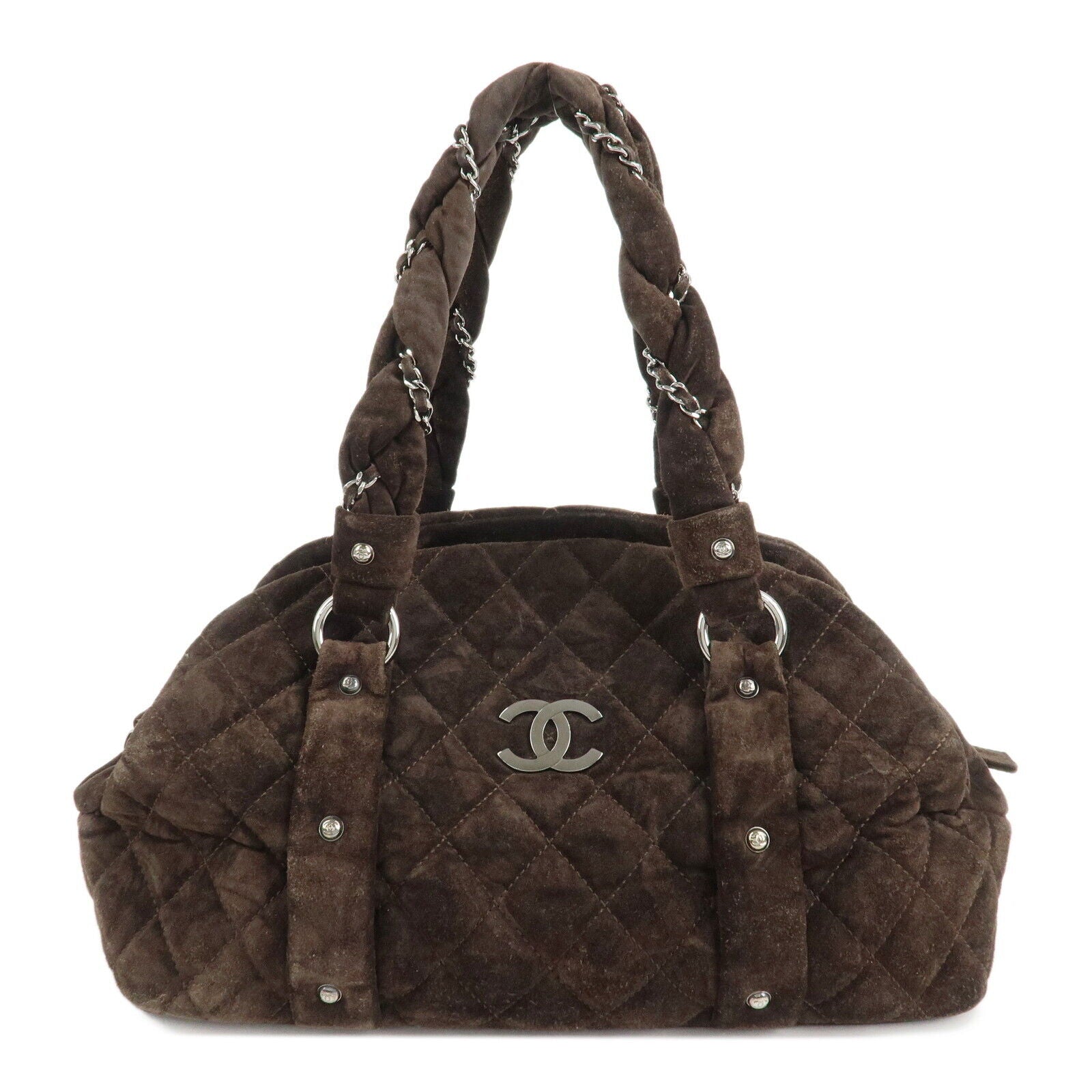 Chanel Matelasse Suede Boston Bag - Brown, Suede