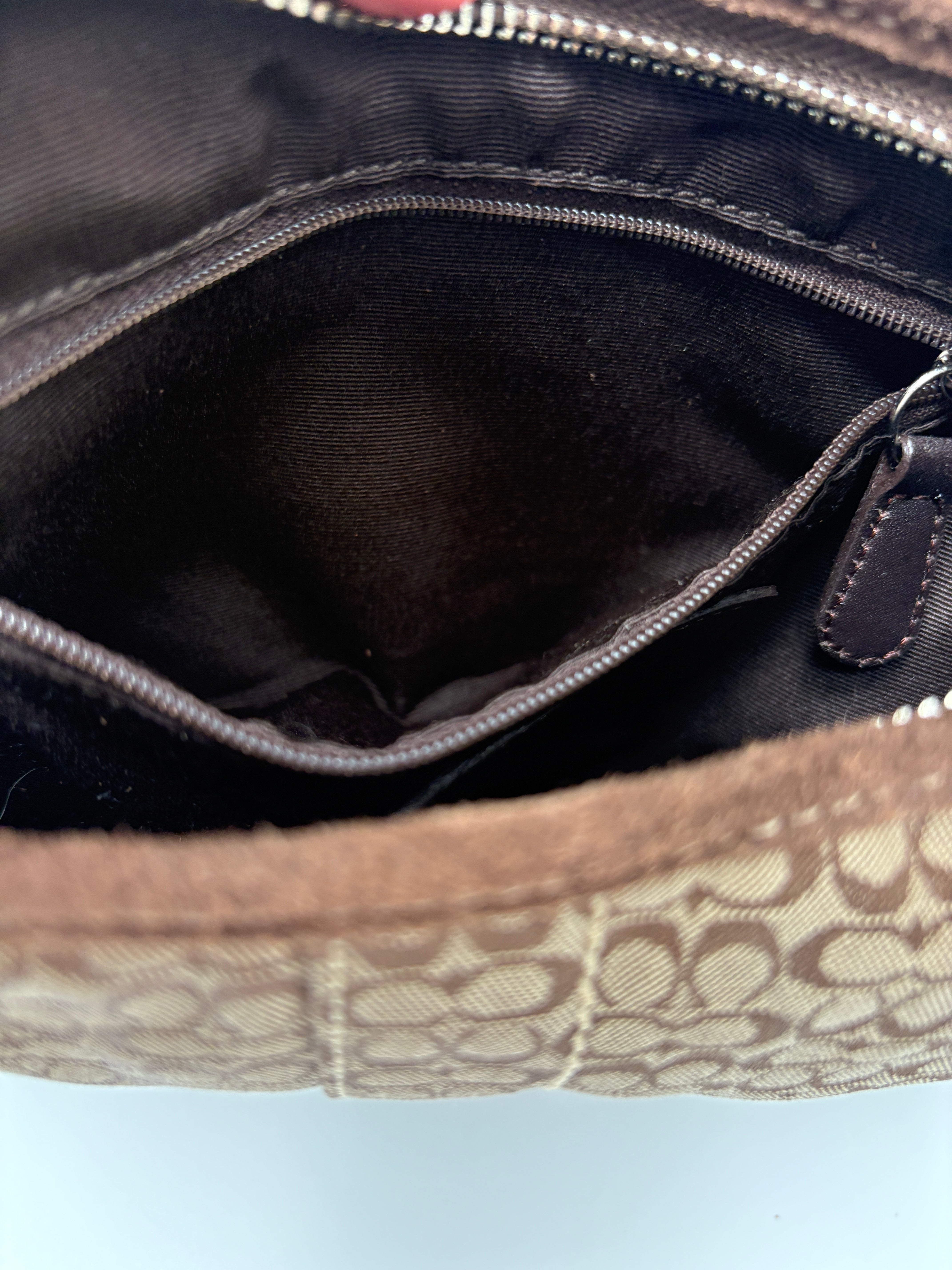 Coach Signature Suede brown bag