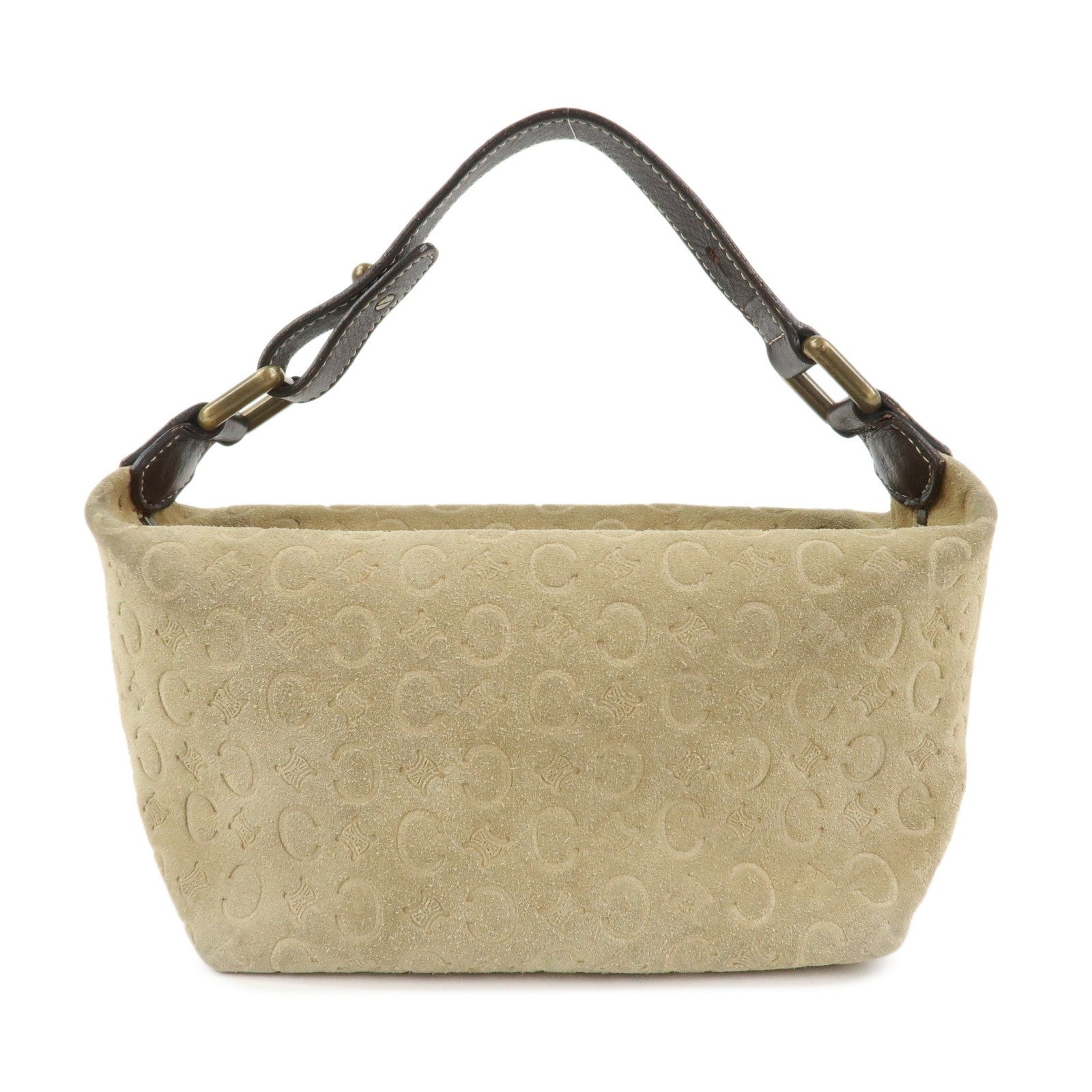Celine C Macadam Hand Bag - Beige, Suede Leather
