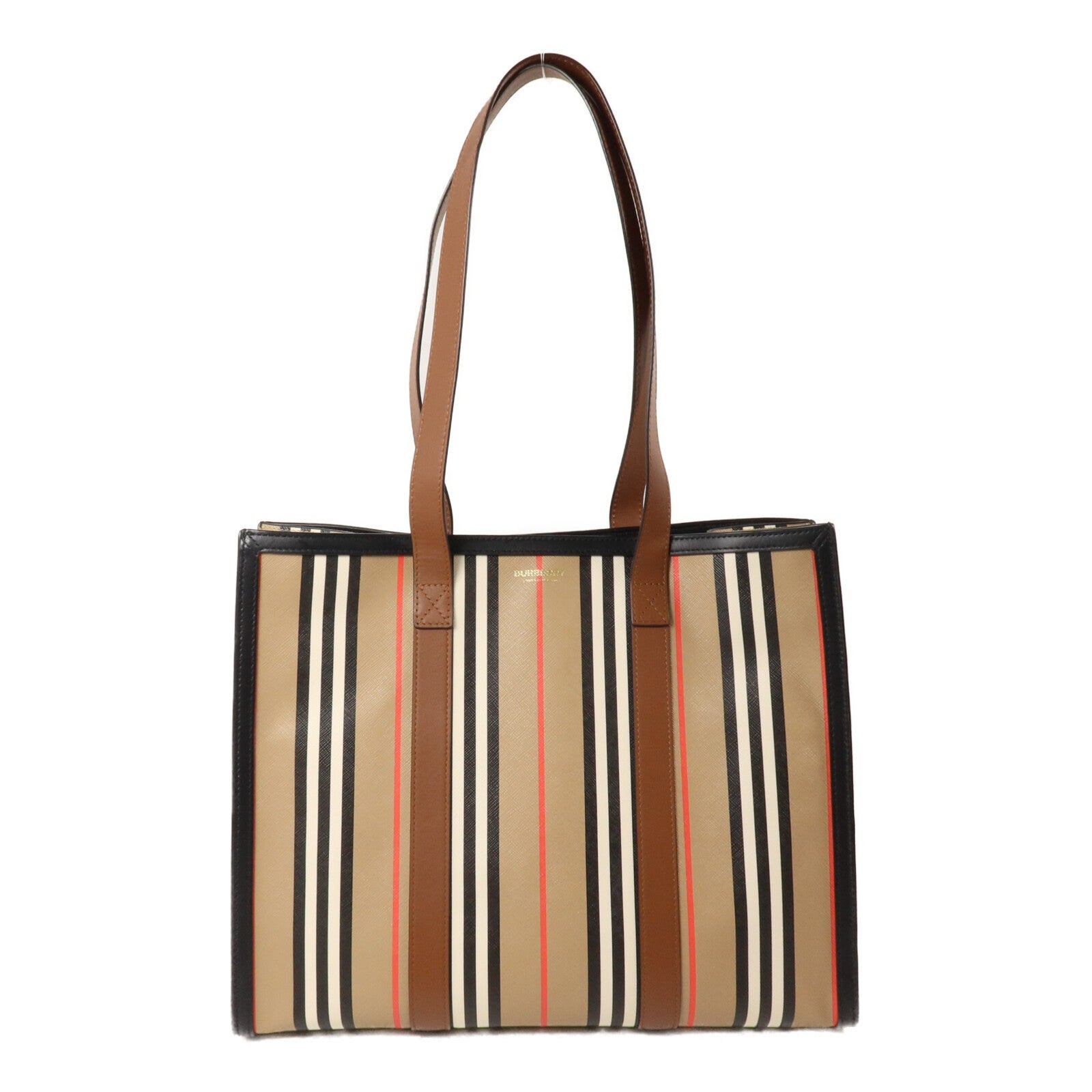 Burberry Tote Bag - Beige/Black/Brown, PVC Coated Canvas