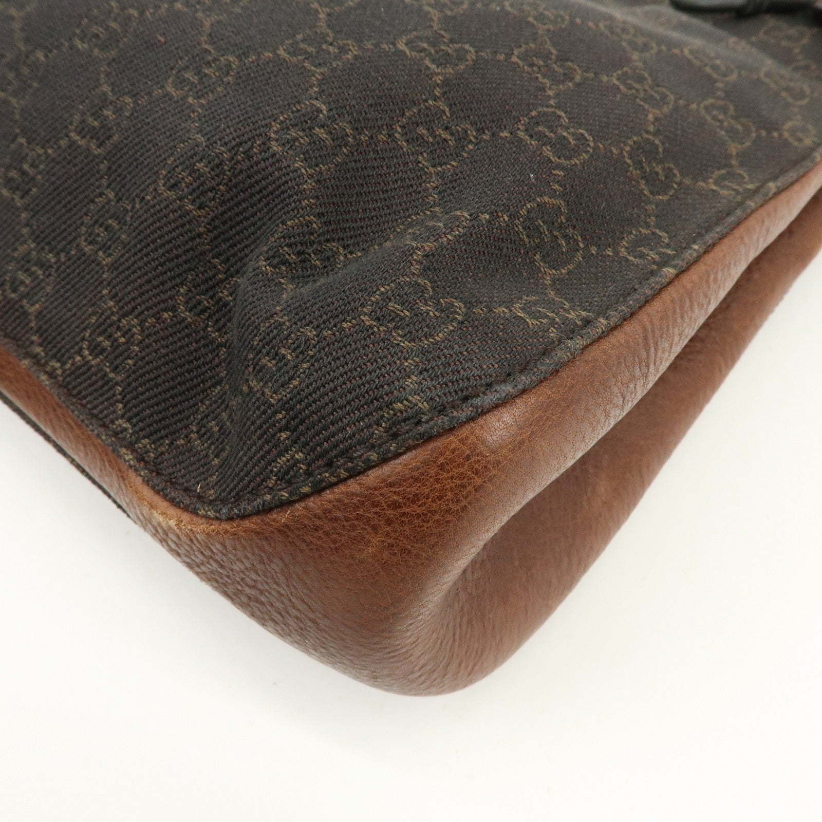 Gucci Denim Tote Bag - Brown, GG Canvas, Leather