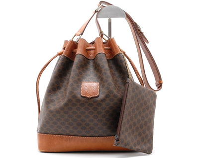 Celine Macadam Bucket Shoulder Bag - Brown, Leather