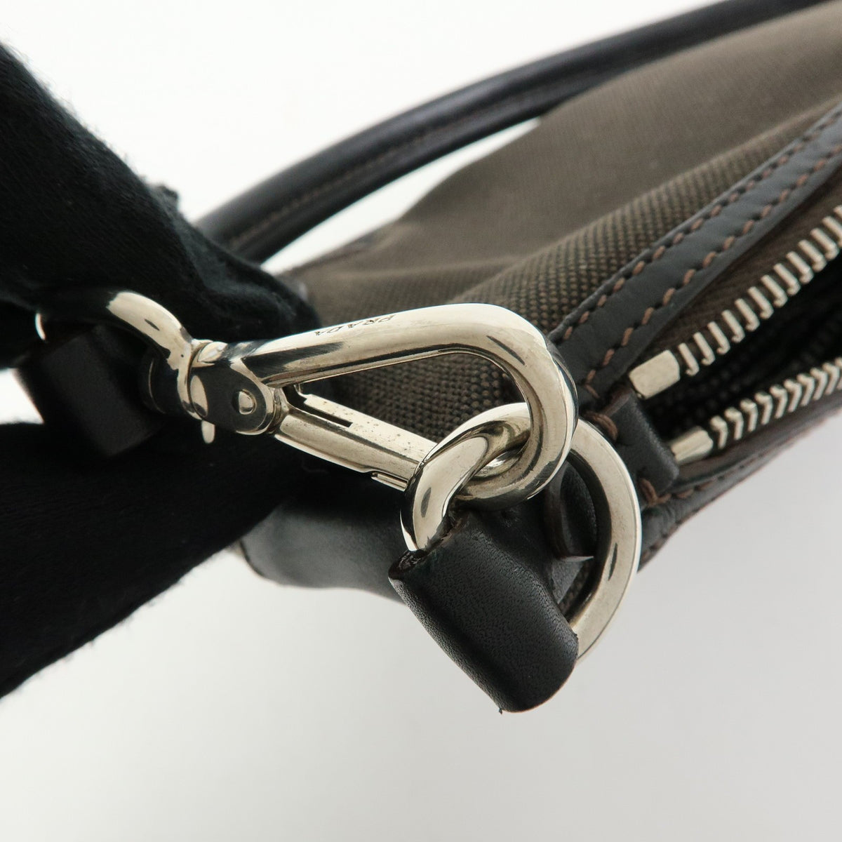 Prada Logo Jacquard Shoulder Bag - Dark Brown, Leather