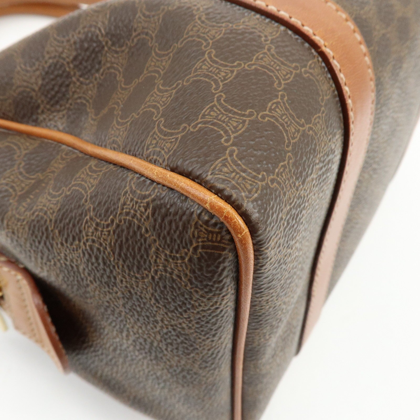 Celine Macadam Logo 2Way Boston Hand Bag - Brown, PVC Leather