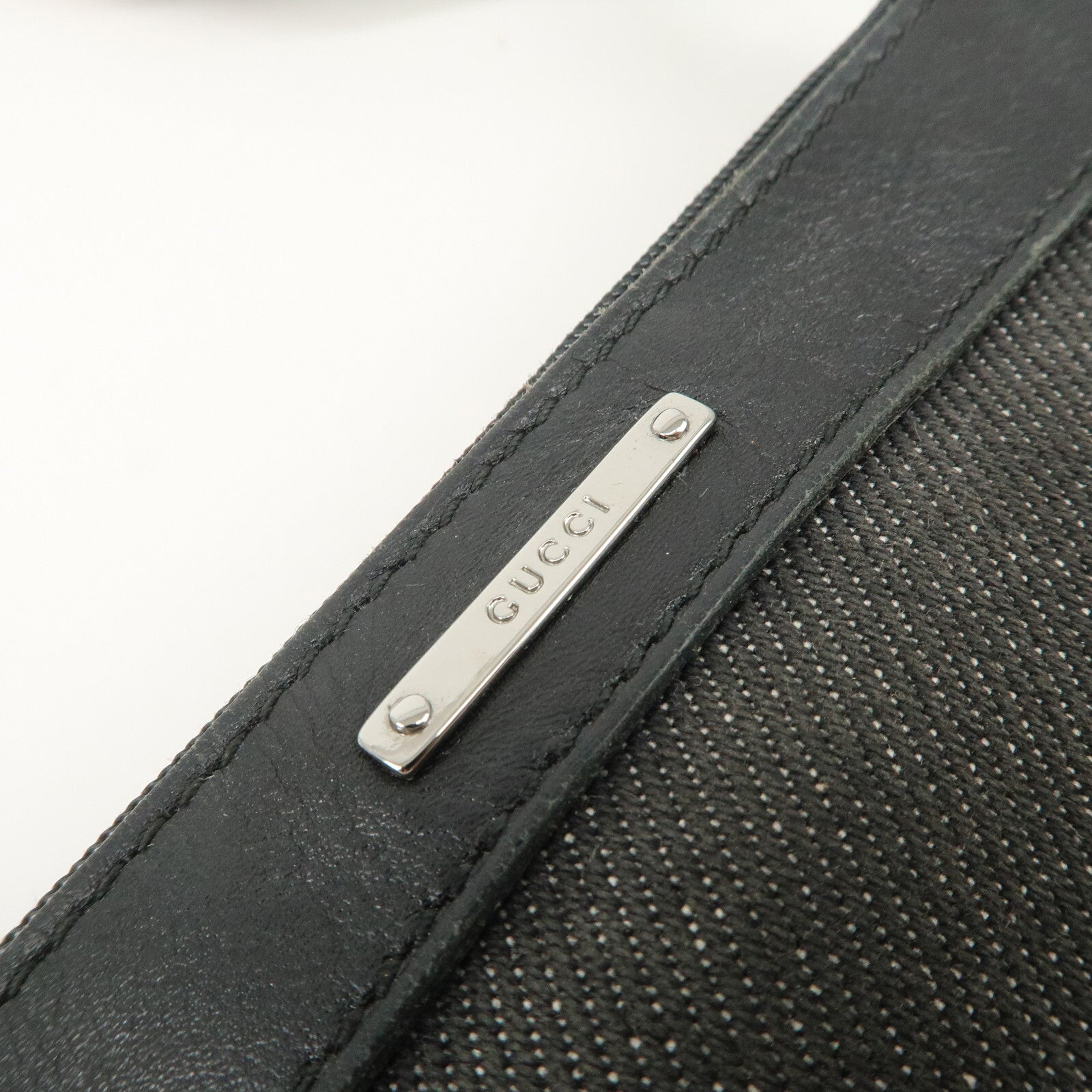 Gucci Sherry Accessory Pouch - Black, Canvas, Leather 