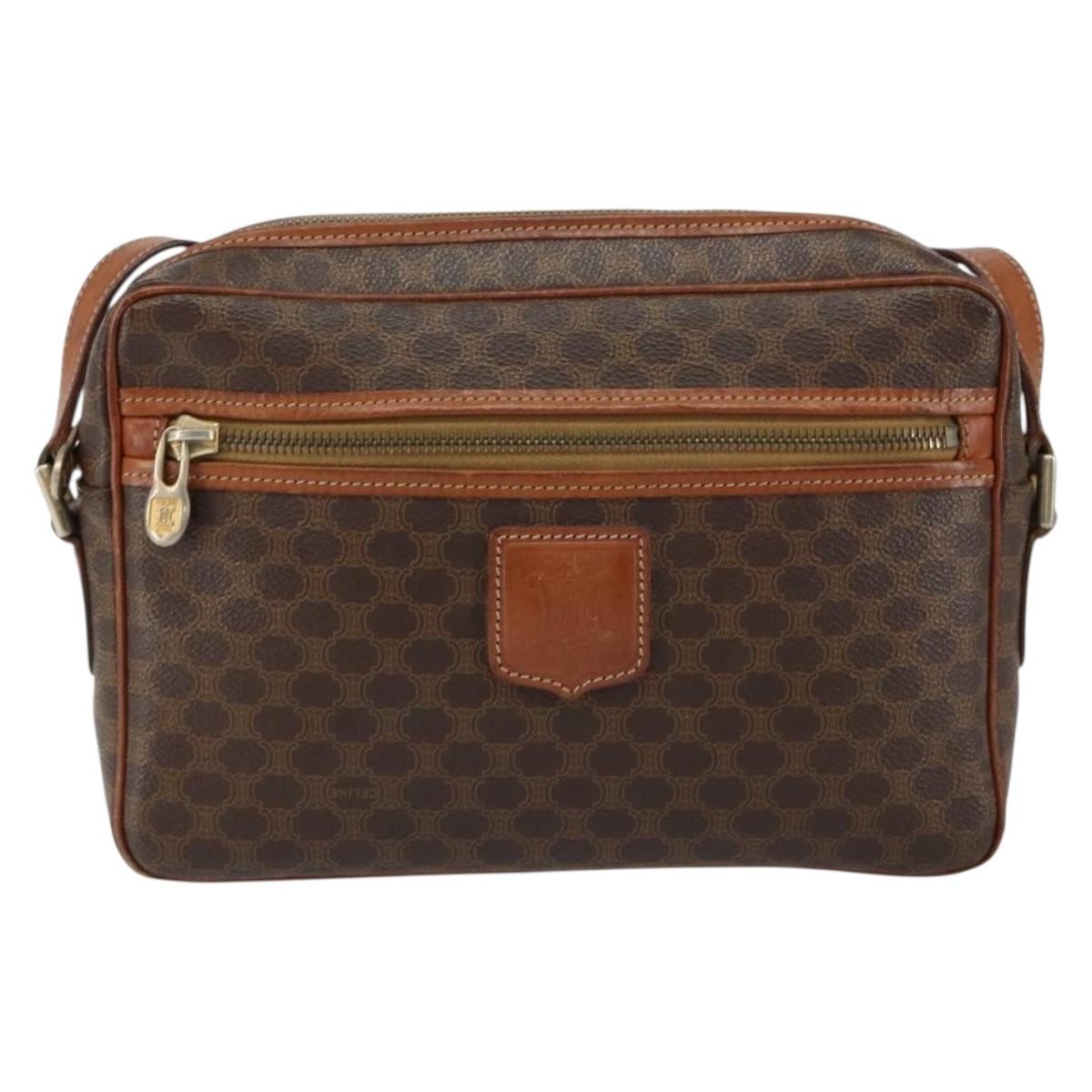 Celine Macadam Shoulder Bag - Brown/Gold, PVC Leather