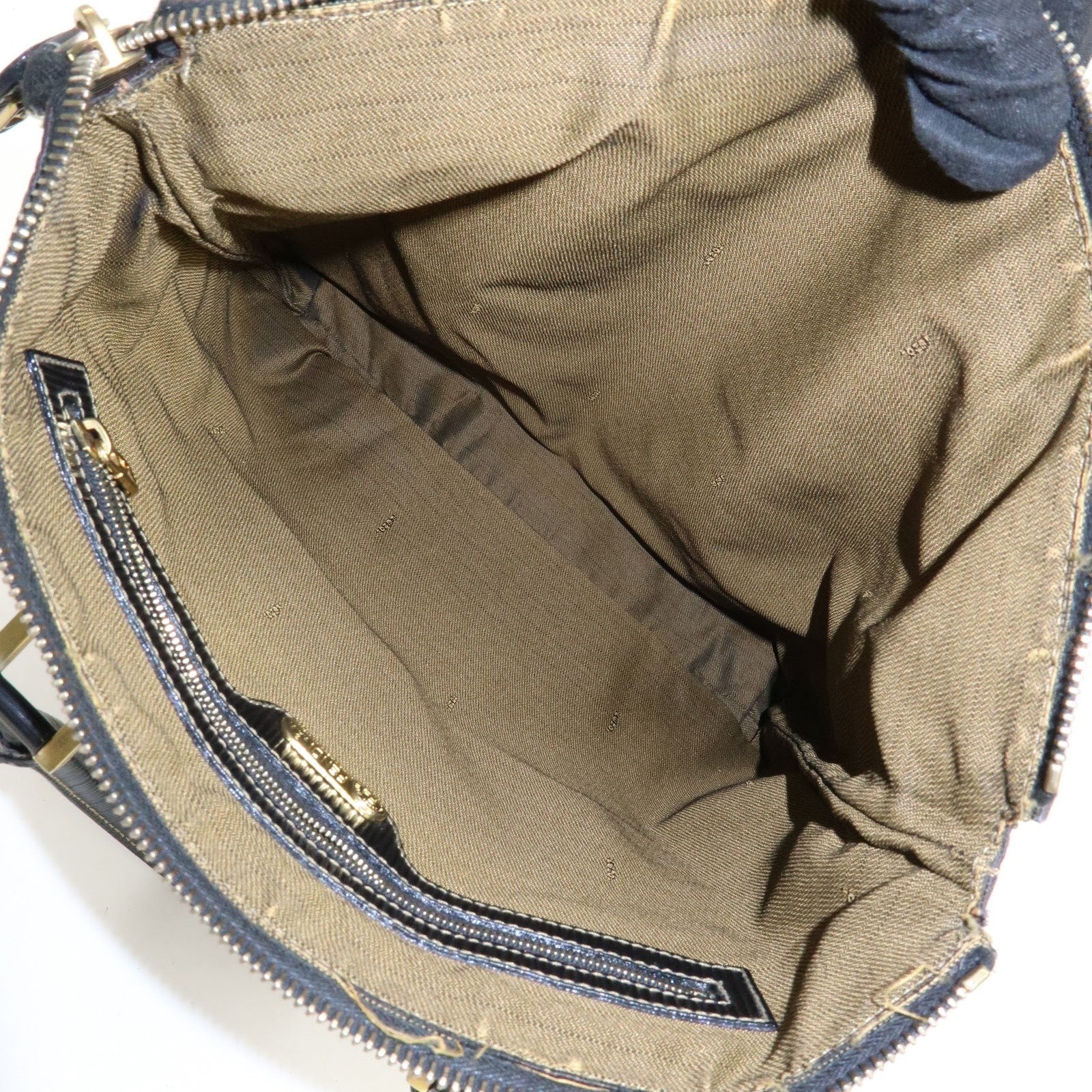 Fendi Pequin Canvas Leather Hand Bag - Brown, Canvas