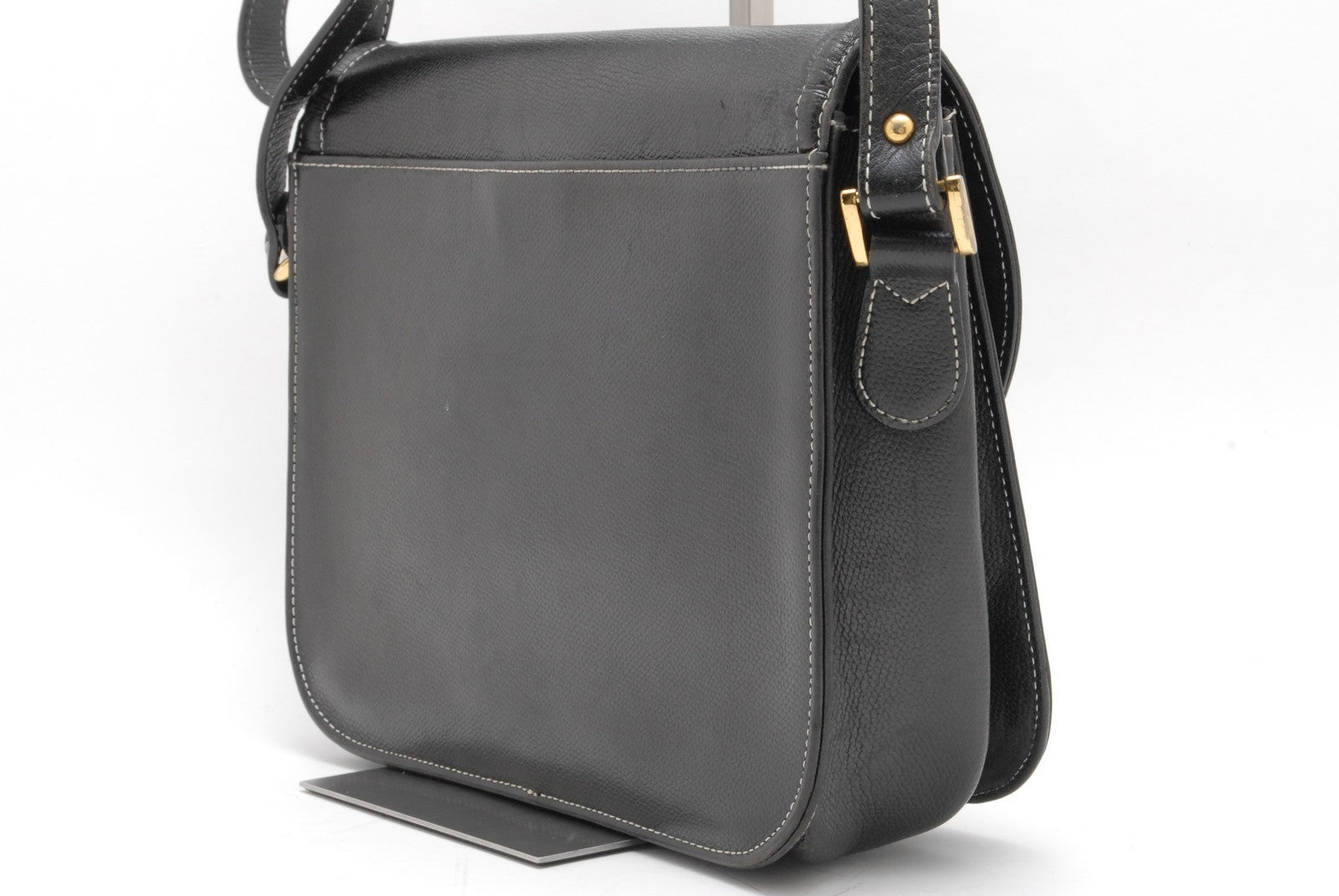 Saint Laurent Yves Vintage Shoulder Tote Stitch Bag - Black, Leather 