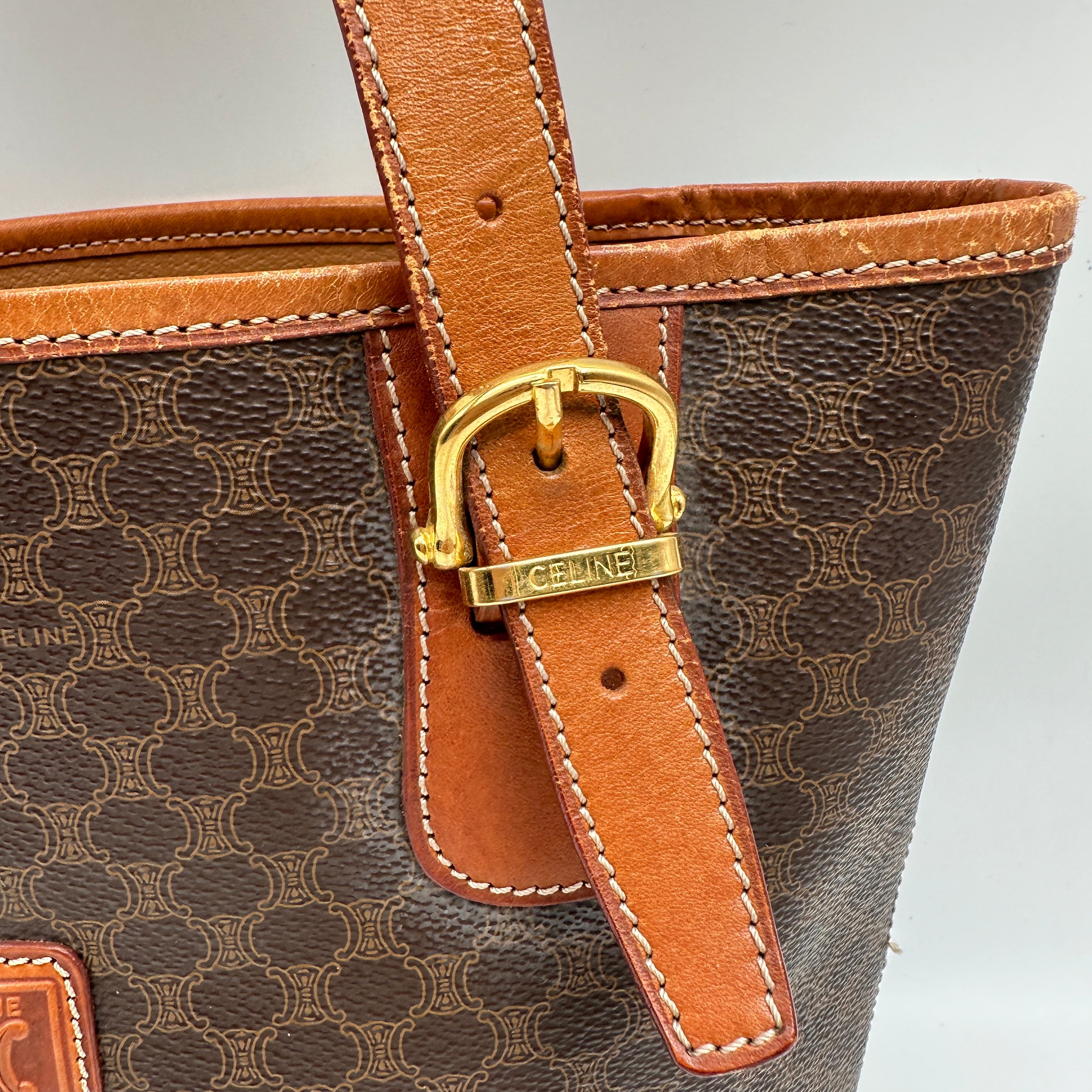 Bucket Tote Bag Macadam Pattern Triomphe