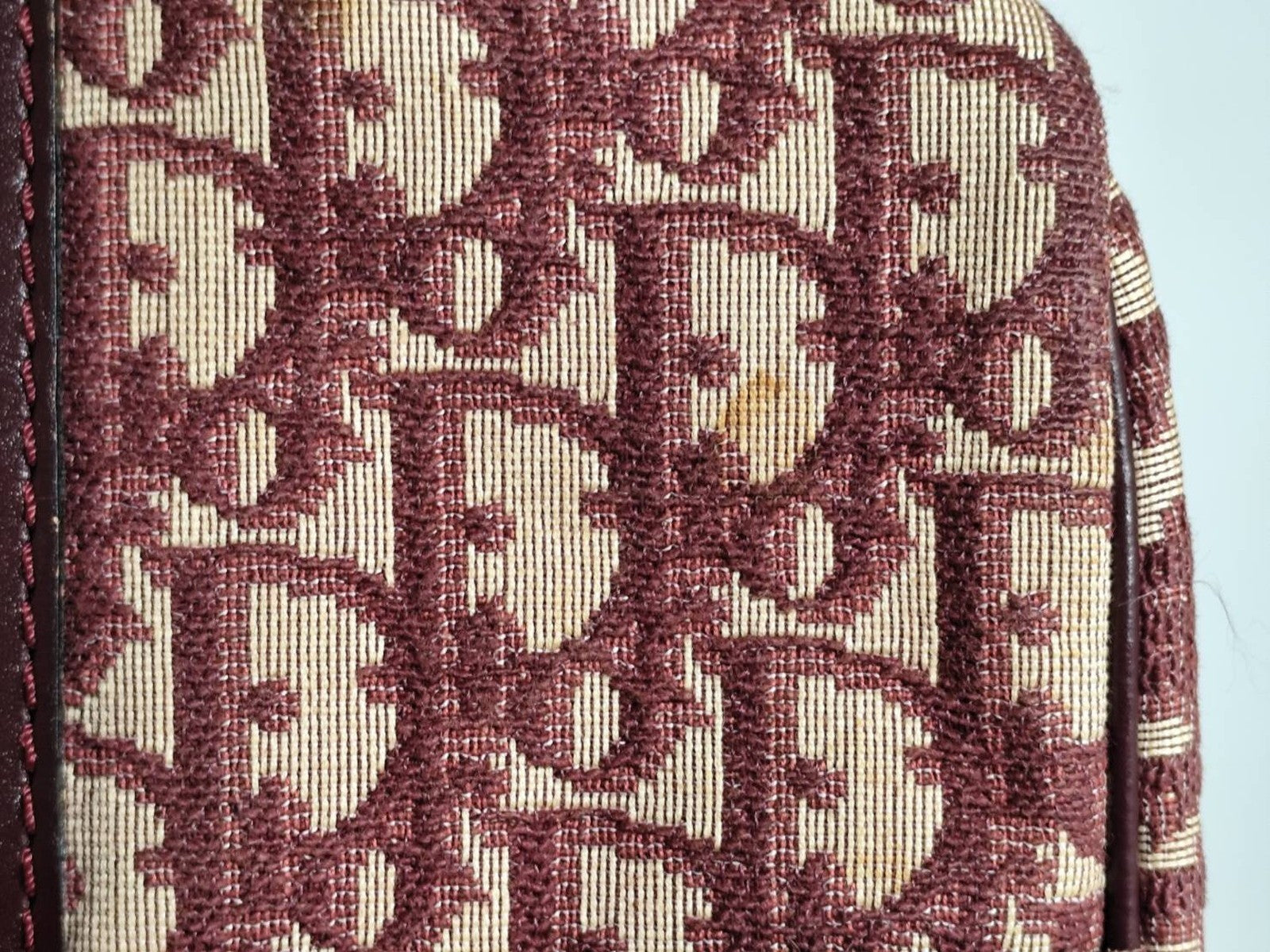 Christian Dior Trotter Boston Handbag - Red Bordeaux, Canvas