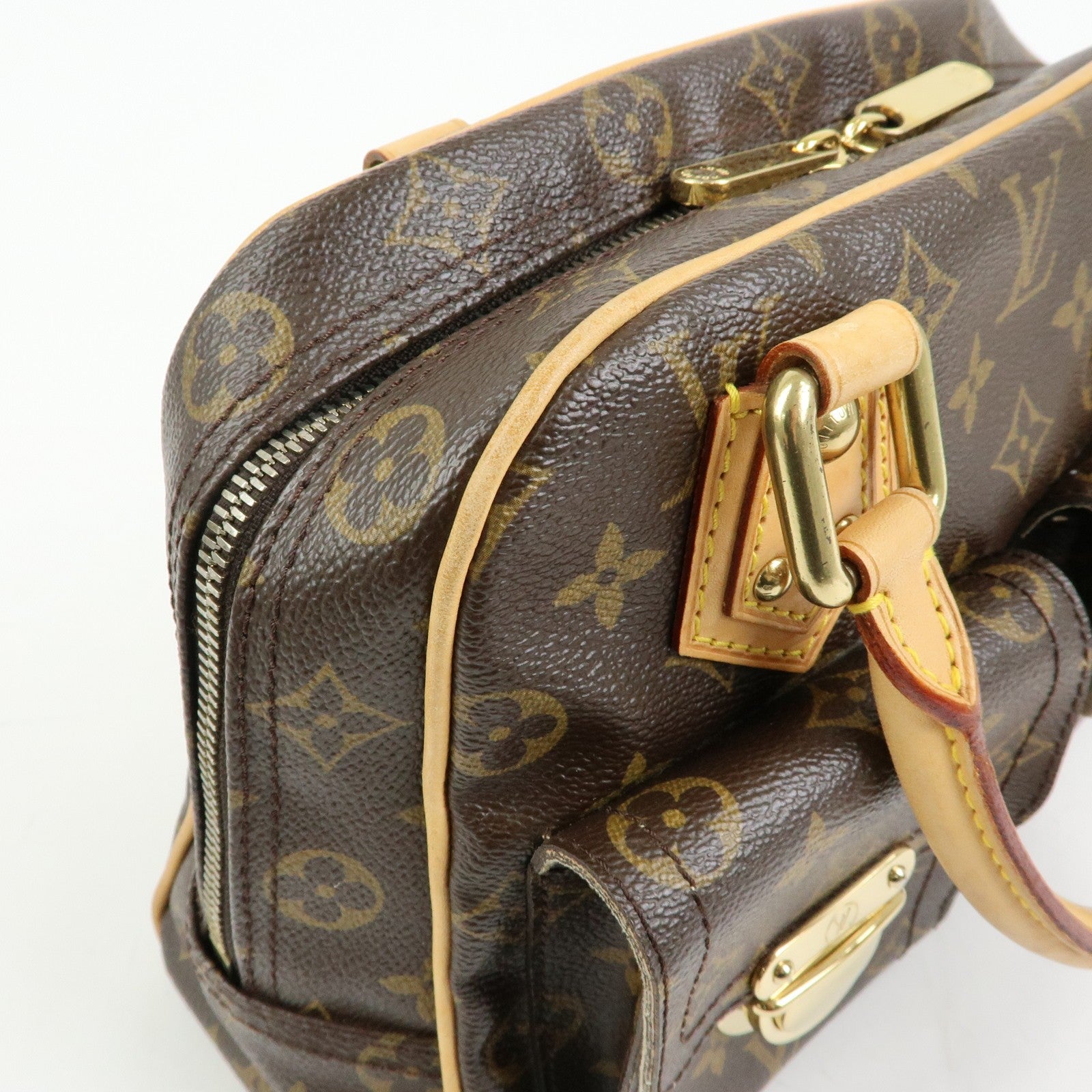 Louis Vuitton Monogram Manhattan PM Hand Bag Brown