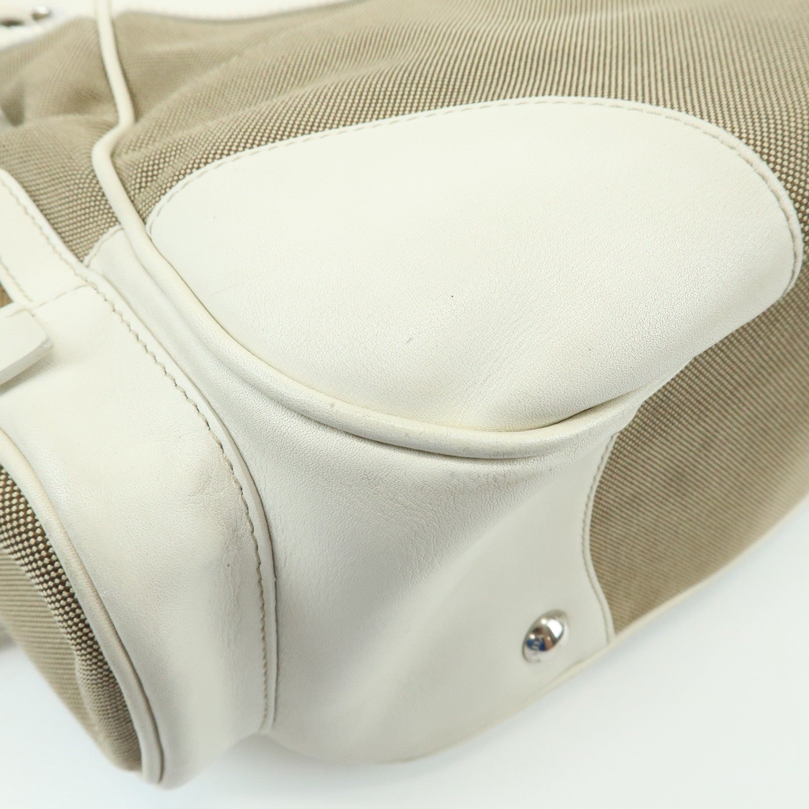 Prada Triangle Logo Shoulder Bag - Beige Ivory, Nylon Jacquard Leather