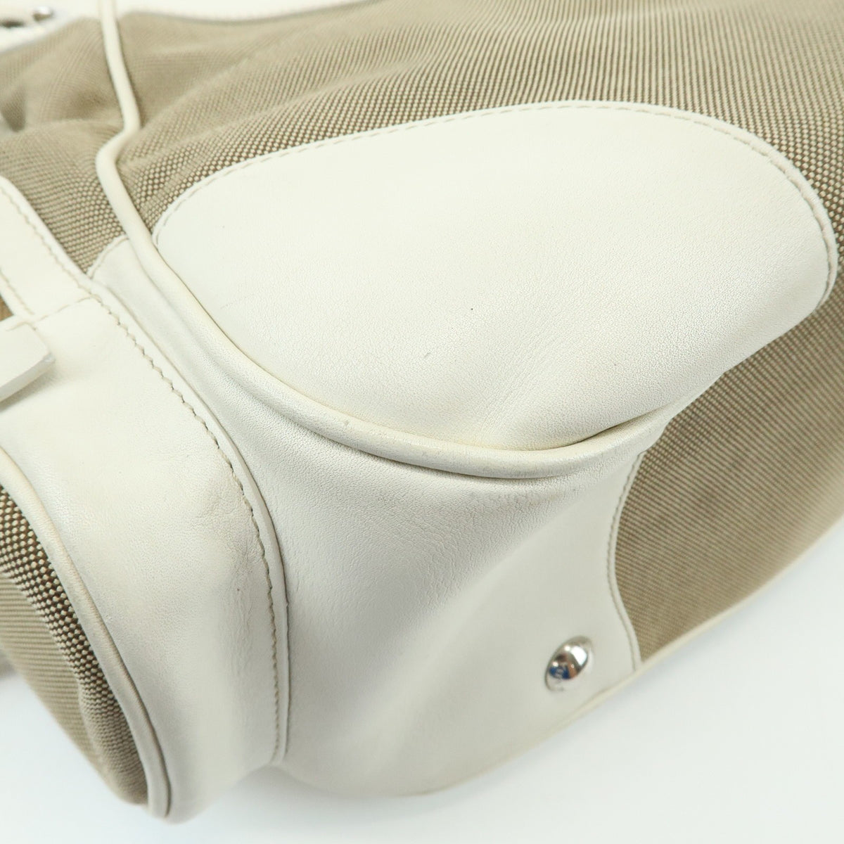 Prada Triangle Shoulder Bag - Beige Ivory, Nylon Jacquard Leather