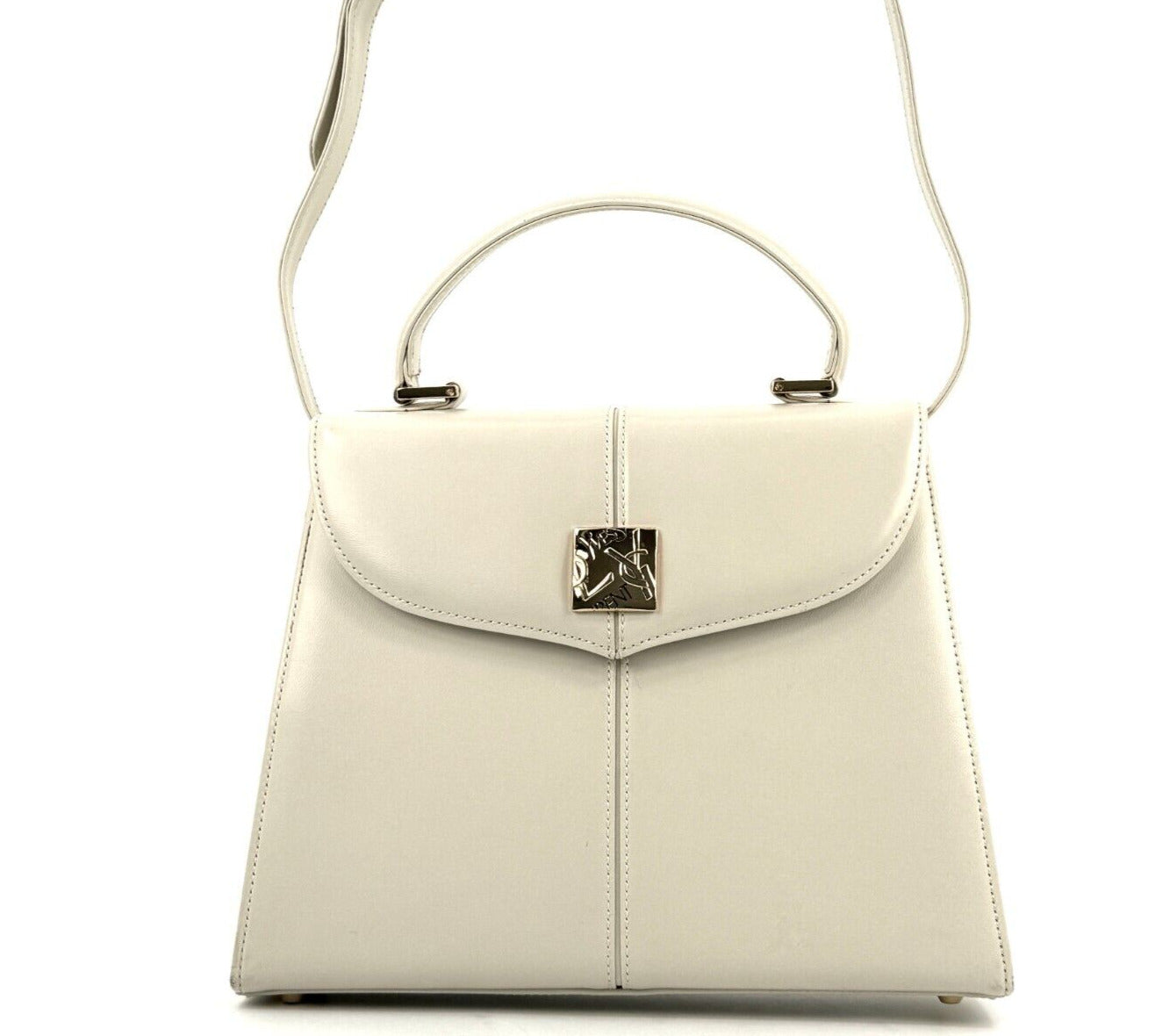 Saint Laurent YSL Shoulder Bag - White, Leather
