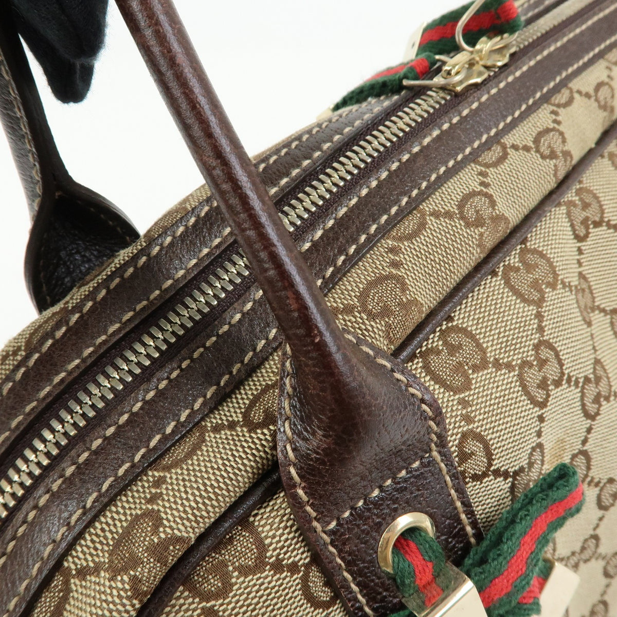 Gucci Sherry Boston Bag - Beige, GG Canvas, Leather