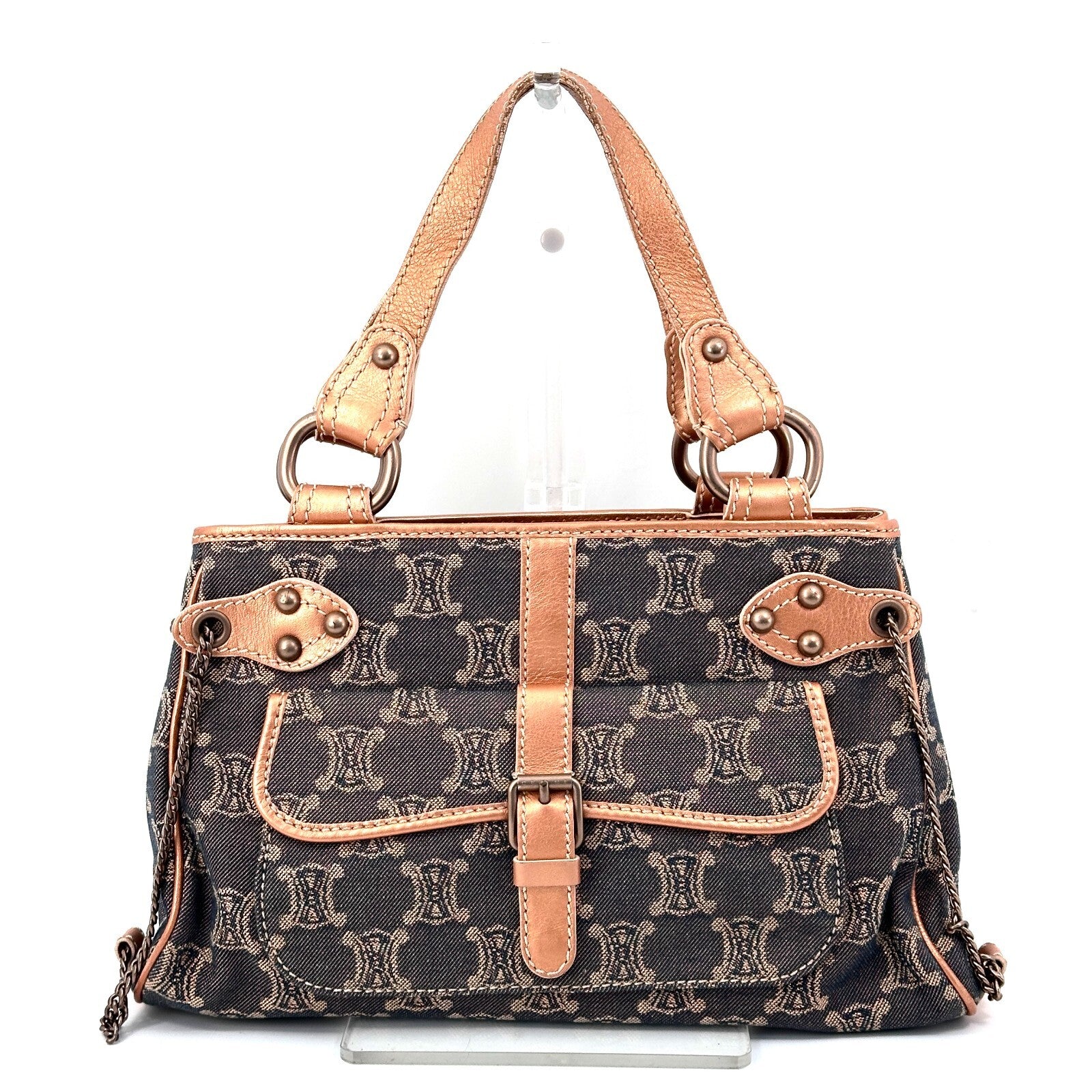 Celine Paris Macadam Shoulder Bag - Denim, Leather