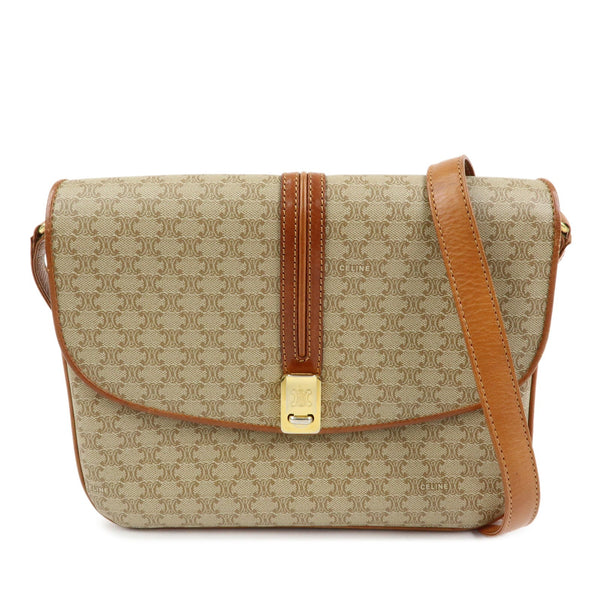 Celine Macadam Shoulder Bag - Beige, PVC Leather