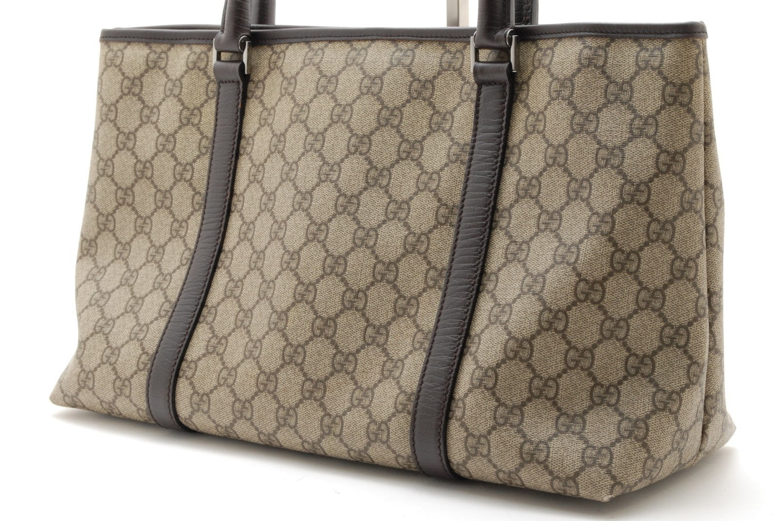Gucci GG Supreme Tote Bag - Beige Brown, PVC Leather