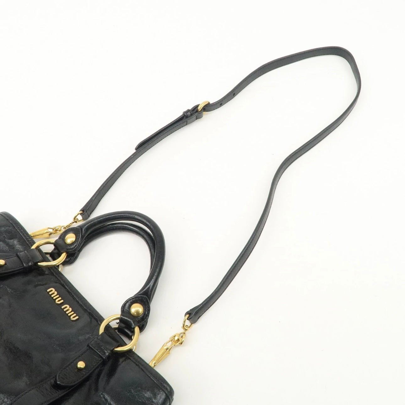 MIUMIU Leather Hand, crossbody Bag Black
